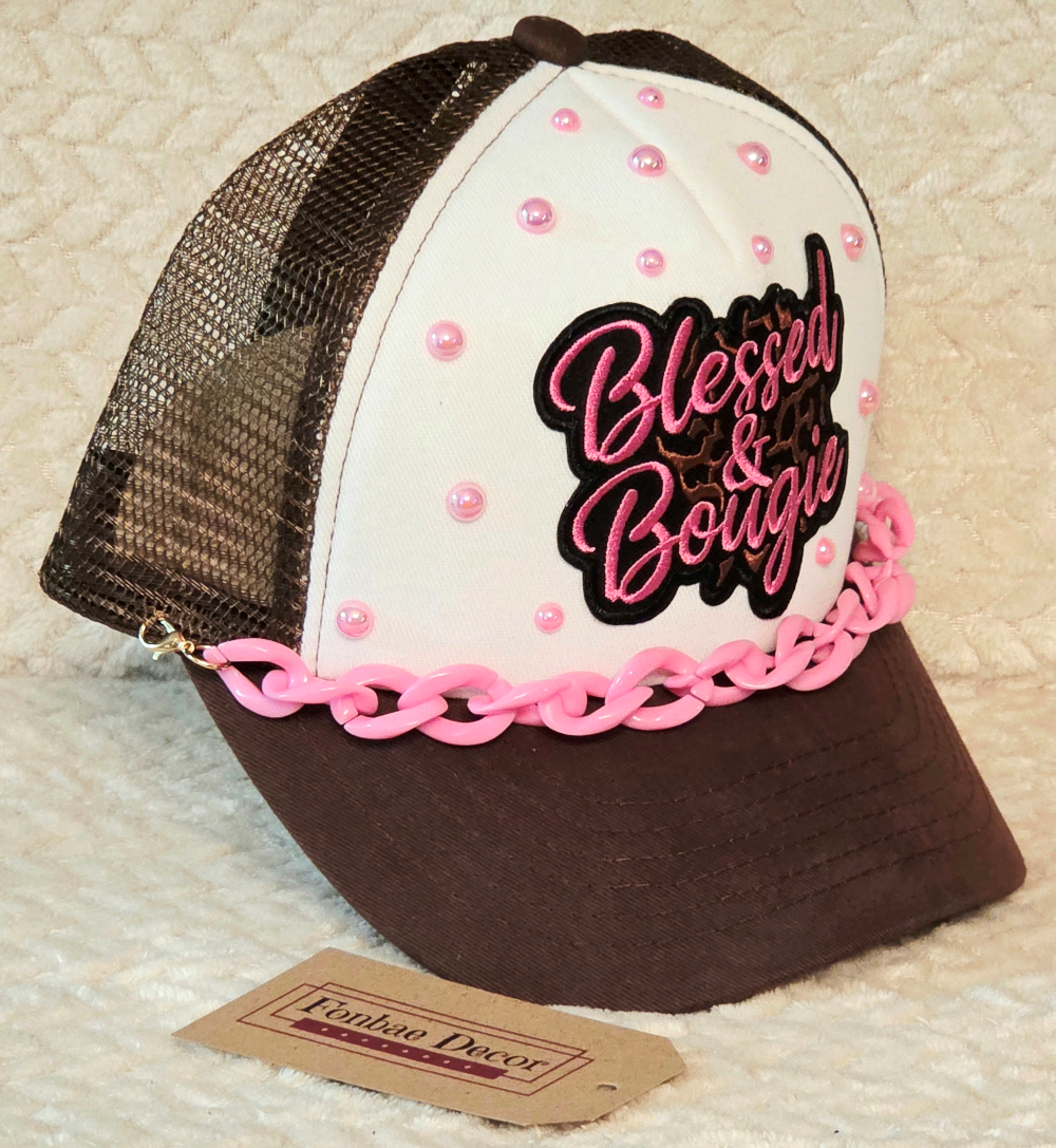 Blessed & Bougie Brown Trucker Cap