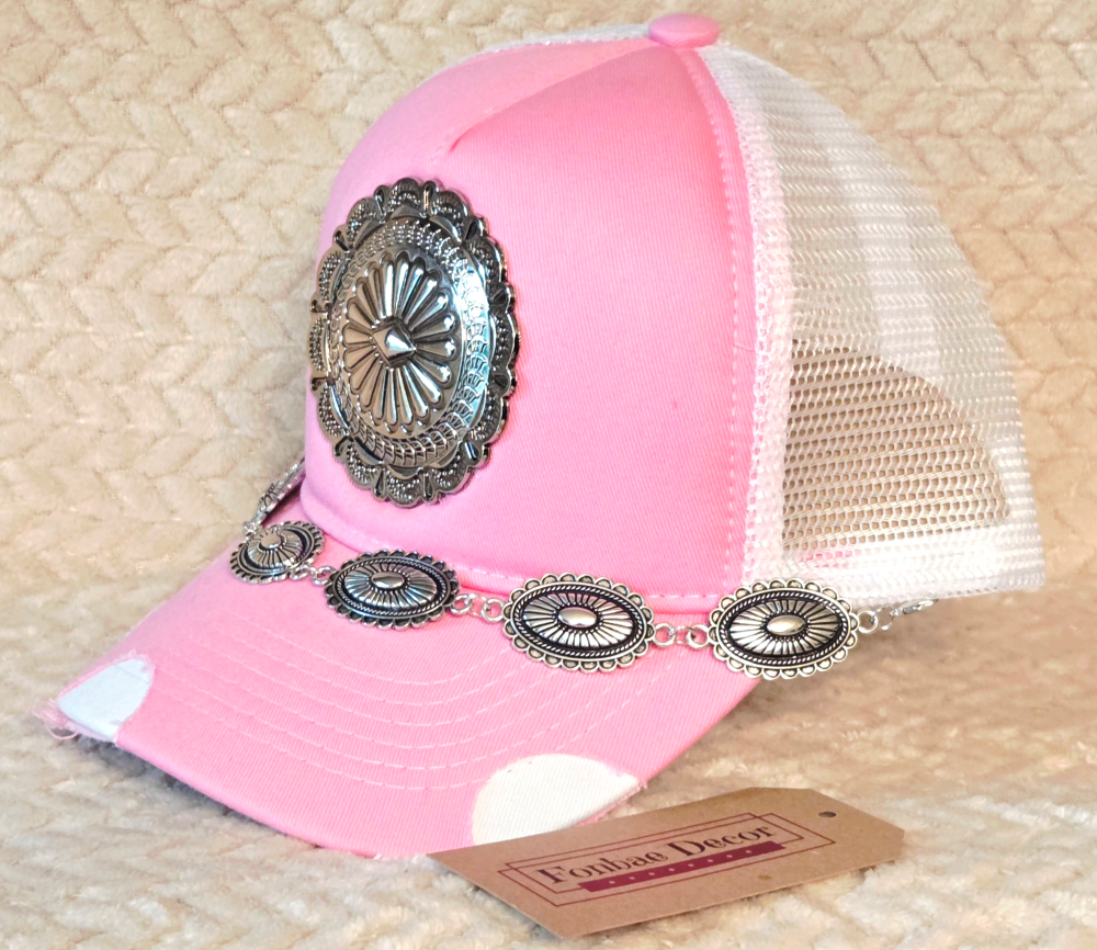 Ripped Pink Western Trucker Cap