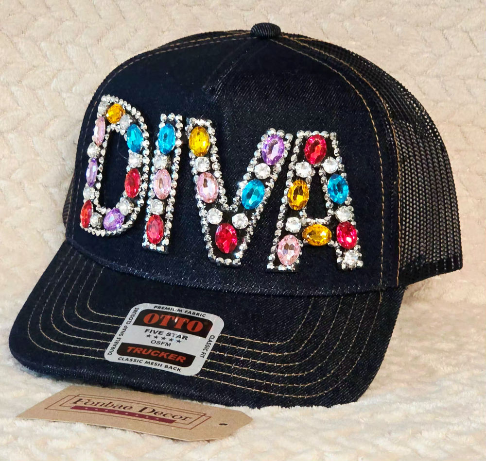 Colorful DIVA Denim Trucker Cap