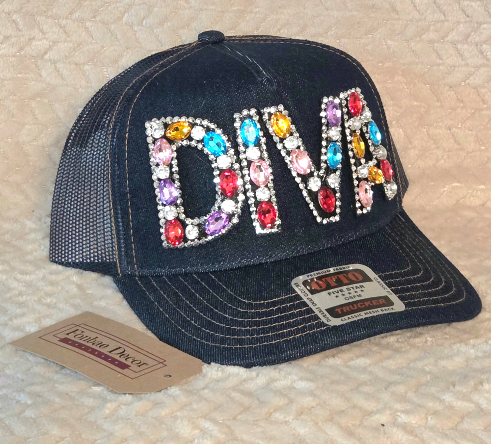 Colorful DIVA Denim Trucker Cap
