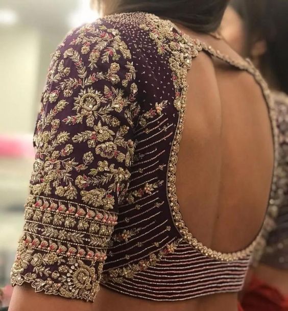 Embroidered Backless Blouse