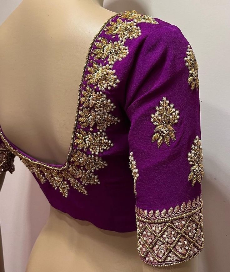 Embroidered Magenta Blouse