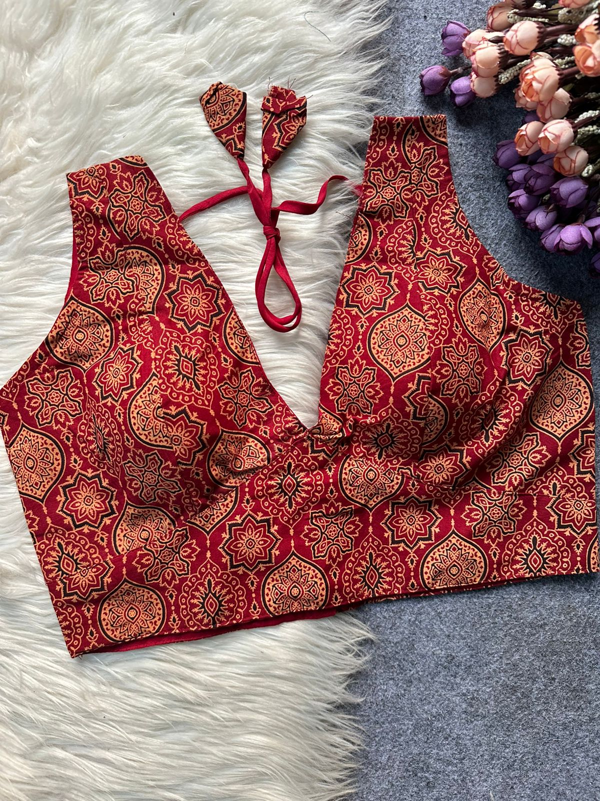 Printed Cotton Blouses with multi Color 