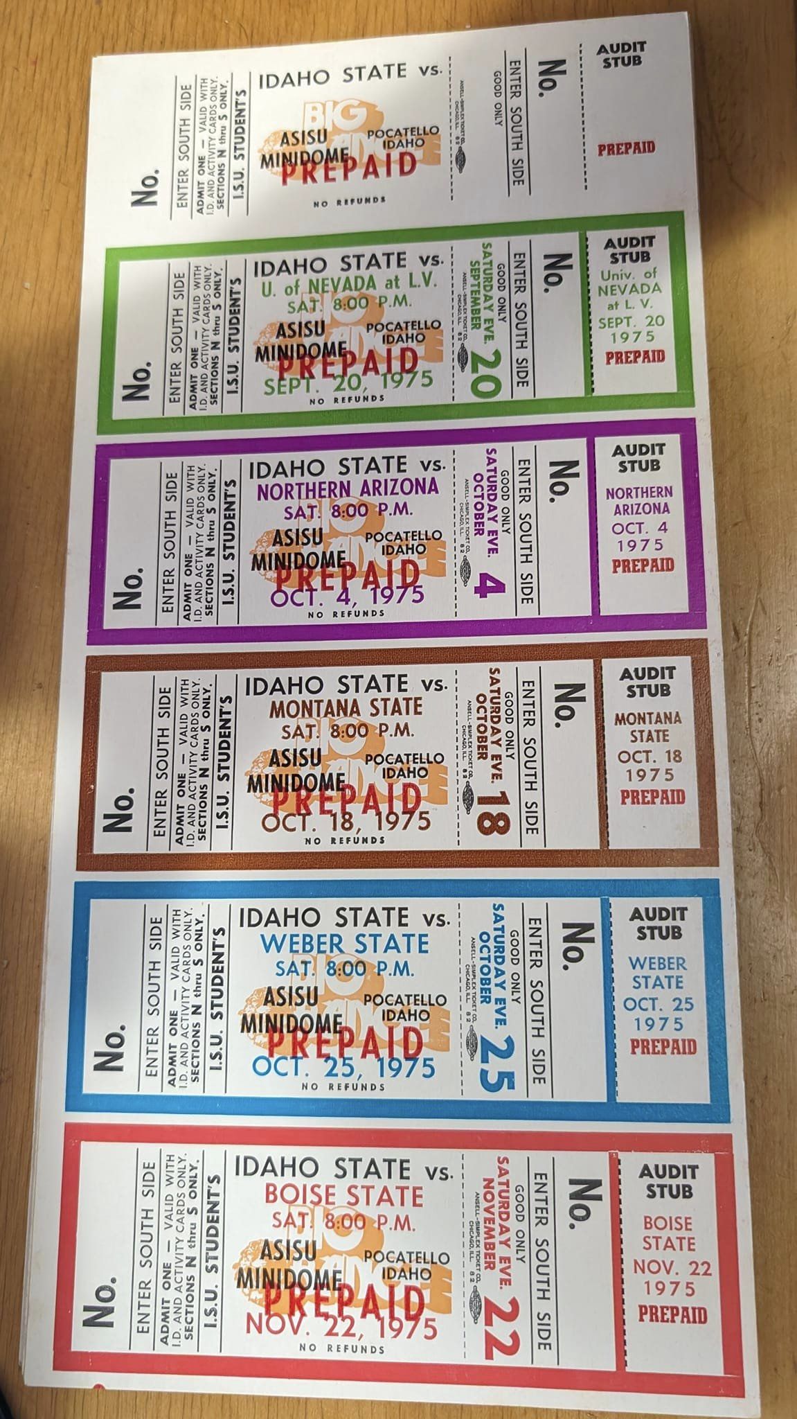1975 Idaho State Bengals (Prepaid)