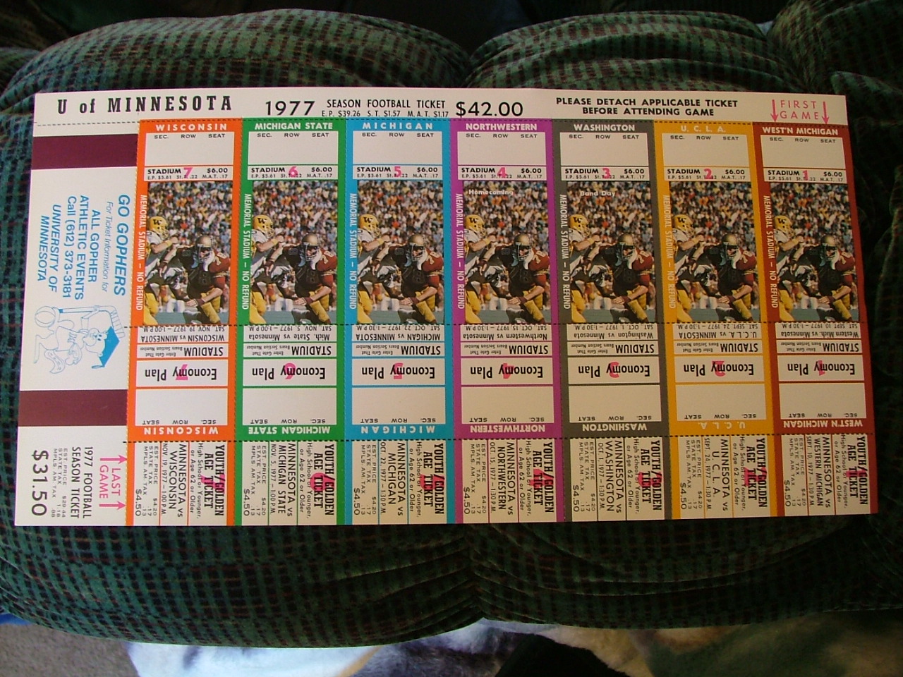1977 University of Minnesota Golden Gophers (Economy plan)