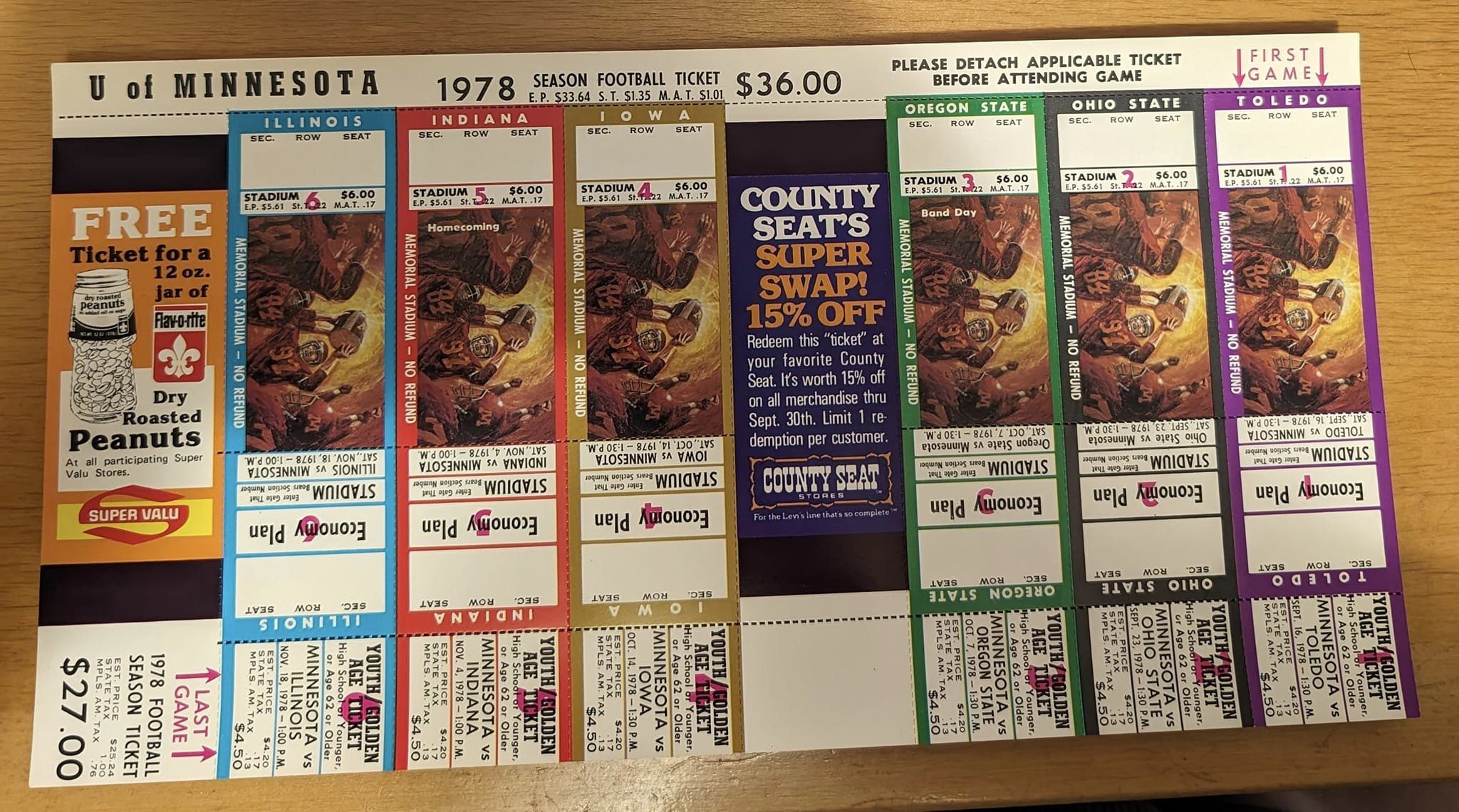 1978 University of Minnesota Golden Gophers (Economy Plan)