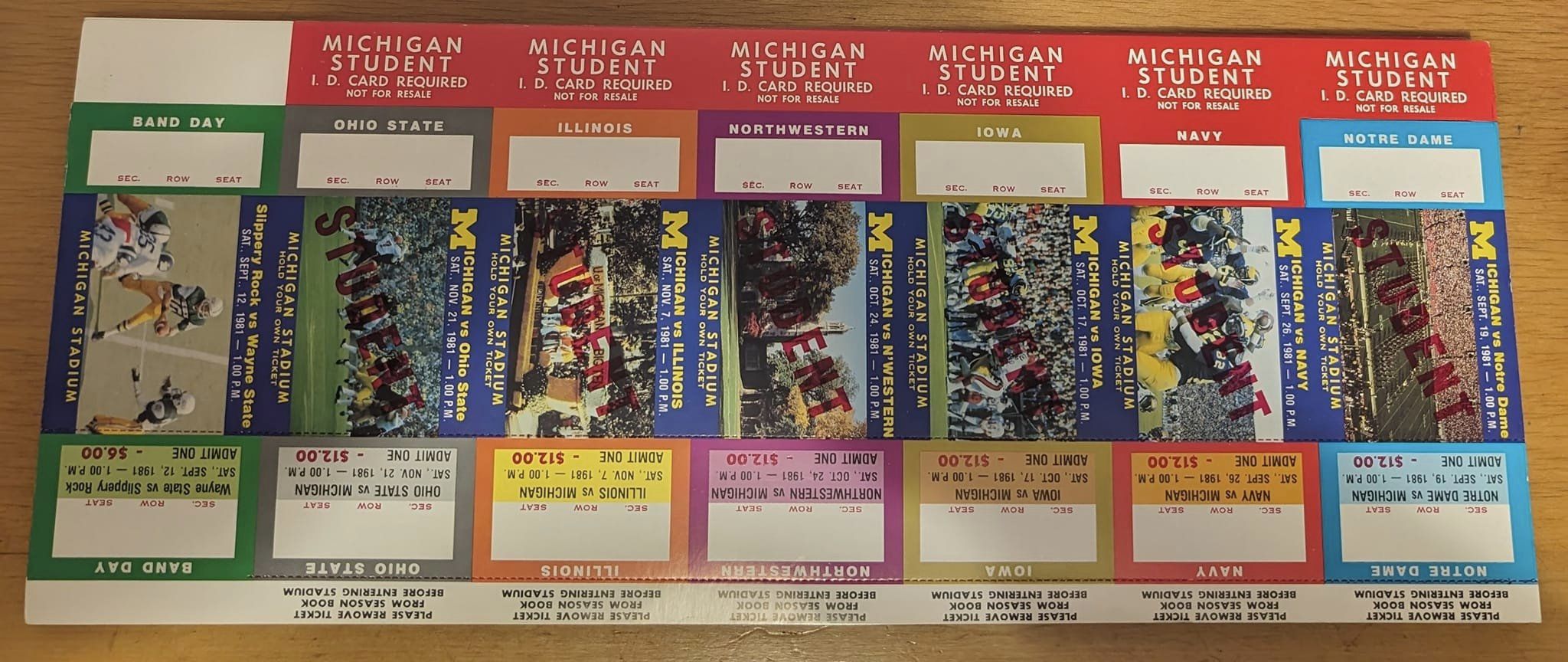 1981 Michigan Wolverines (Student)