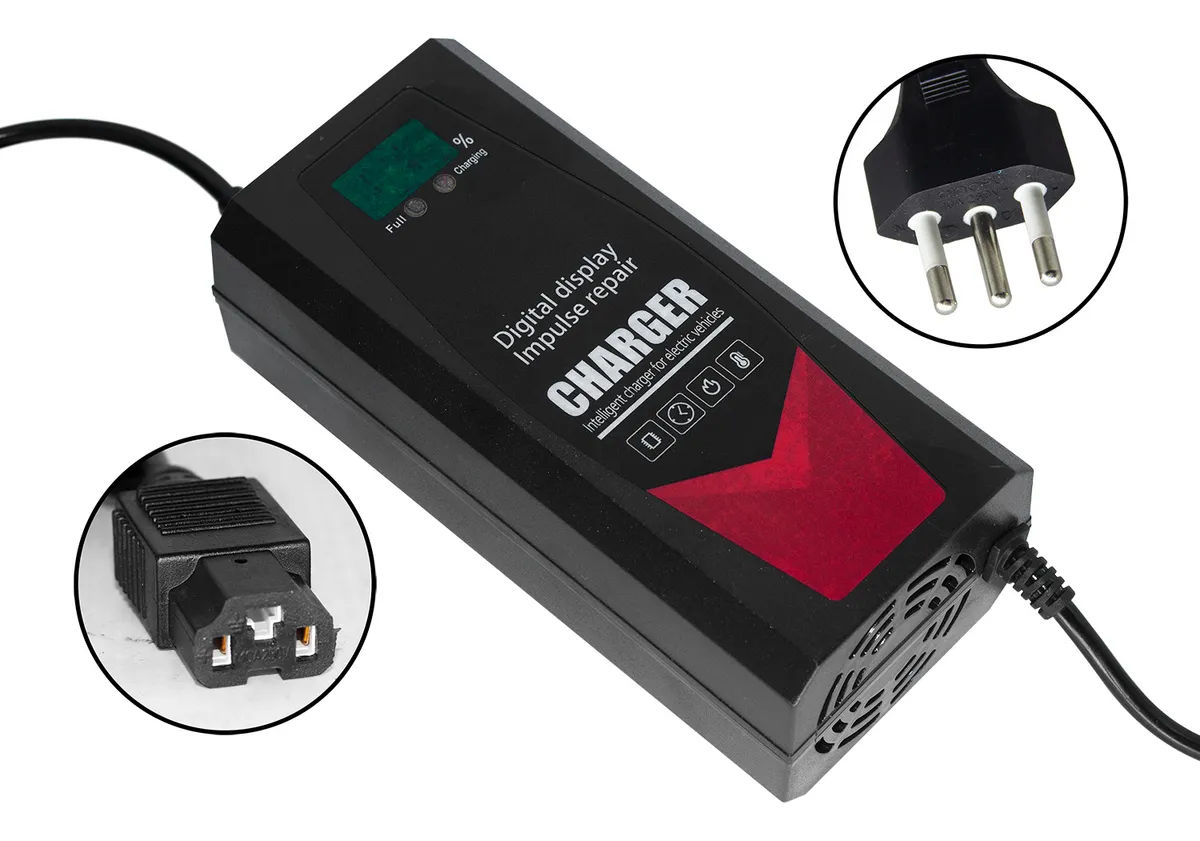 Carregador De Bateria Chumbo Acido 60v 3ah (20ah) Digital