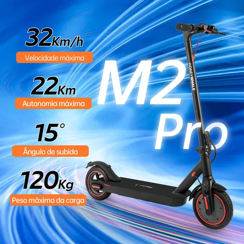 HONEYWHALE M2 Pro Patinete Eletrico Adulto, 500W Scooter Elétrica, Velocidade Máxima de 32 KM/H, 22 KM de Autonomia, Honey Whale com App Bluetooth (36V 7.8AH)
