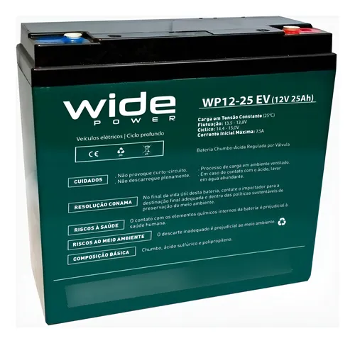 Bateria Wide 12v 25ah Ciclo Profundo 6 Dzm 18, 6 Dzm 20