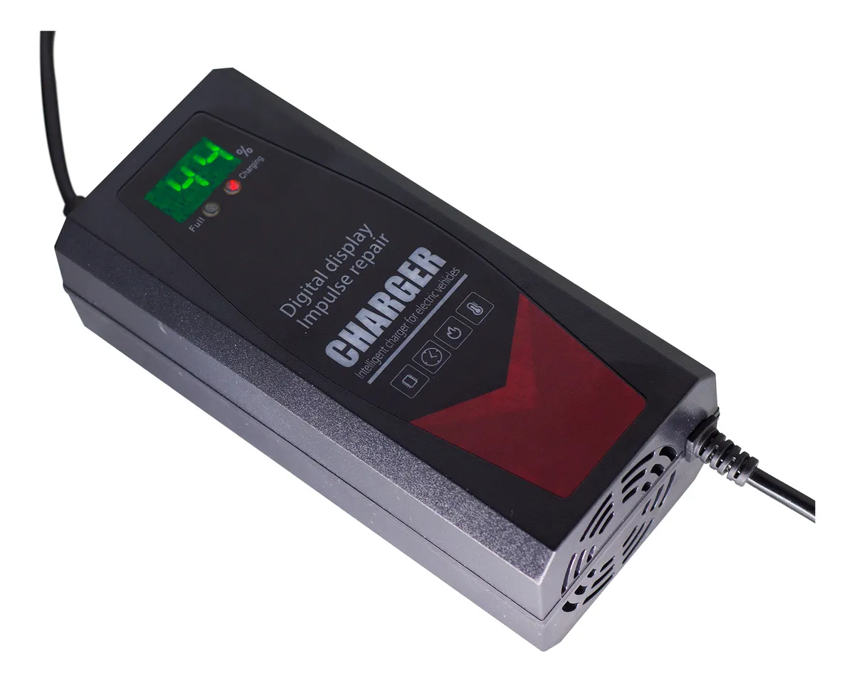 Carregador Bateria Litio 67.2v 5a Digital Eletrica Plug Ev1
