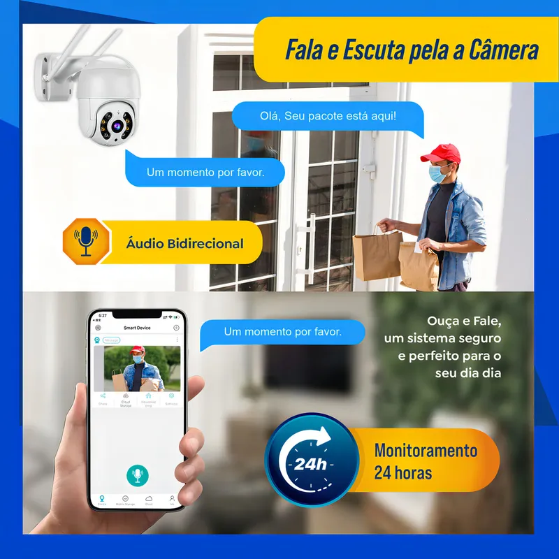 Kit 2câmera Ip Icsee Prova D'água Infravermelho Externa Wifi - HW