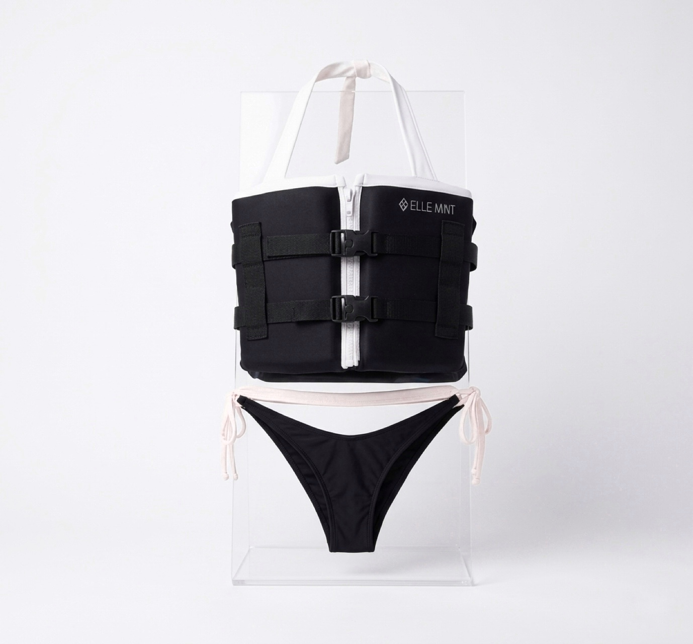 The Arctic, Cropped Neoprene Life Vest Bikini Bottom Set