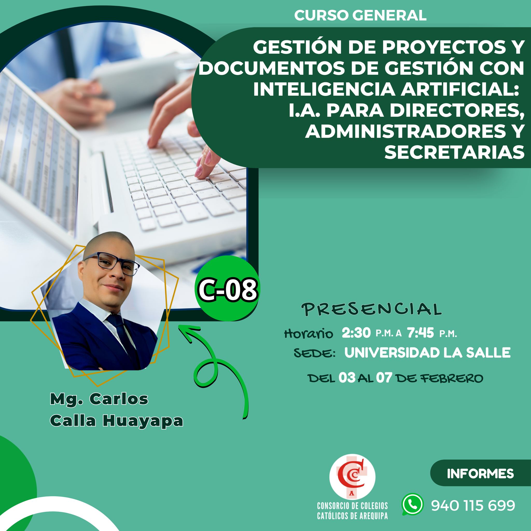 C-08: GESTIÓN DE PROYECTOS Y DOCUMENTOS DE GESTIÓN CON INTELIGENCIA ARTIFICIAL: IA PARA DIRECTORES, ADMINISTRADORES Y SECRETARIAS