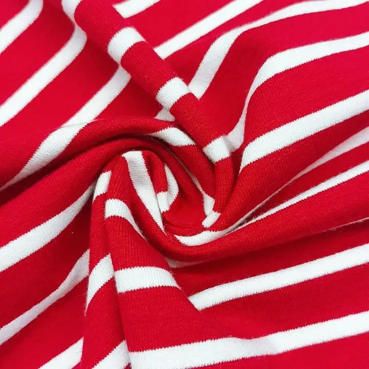 Striped Red and White Fabric