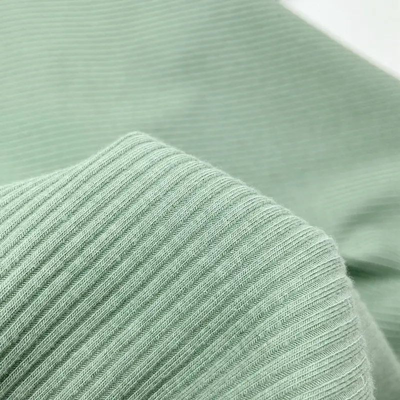 Green Ribbed Fabric