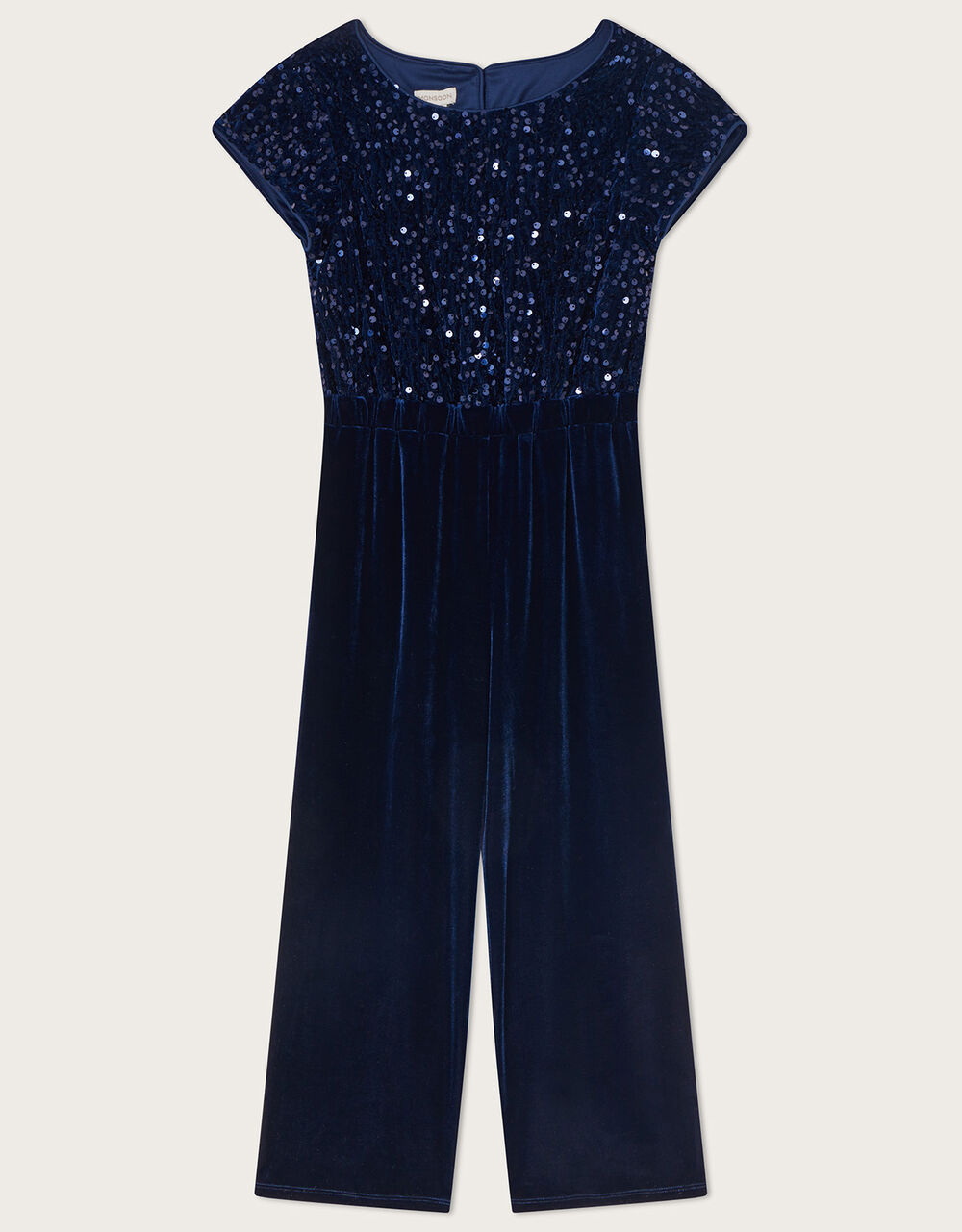 Child Blue Velvet Jumpsuit