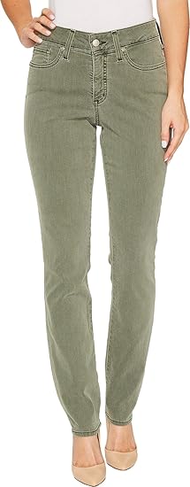 Olive Green High-Waisted Jeans