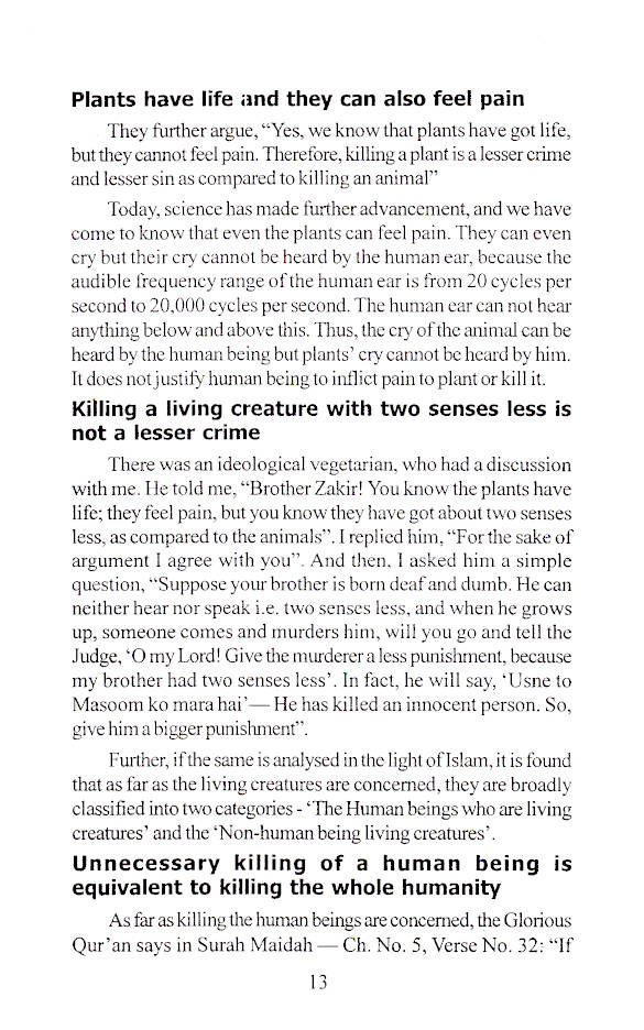 Is Non-Vegetarian Food Permitted or Prohibited for the Human Being?