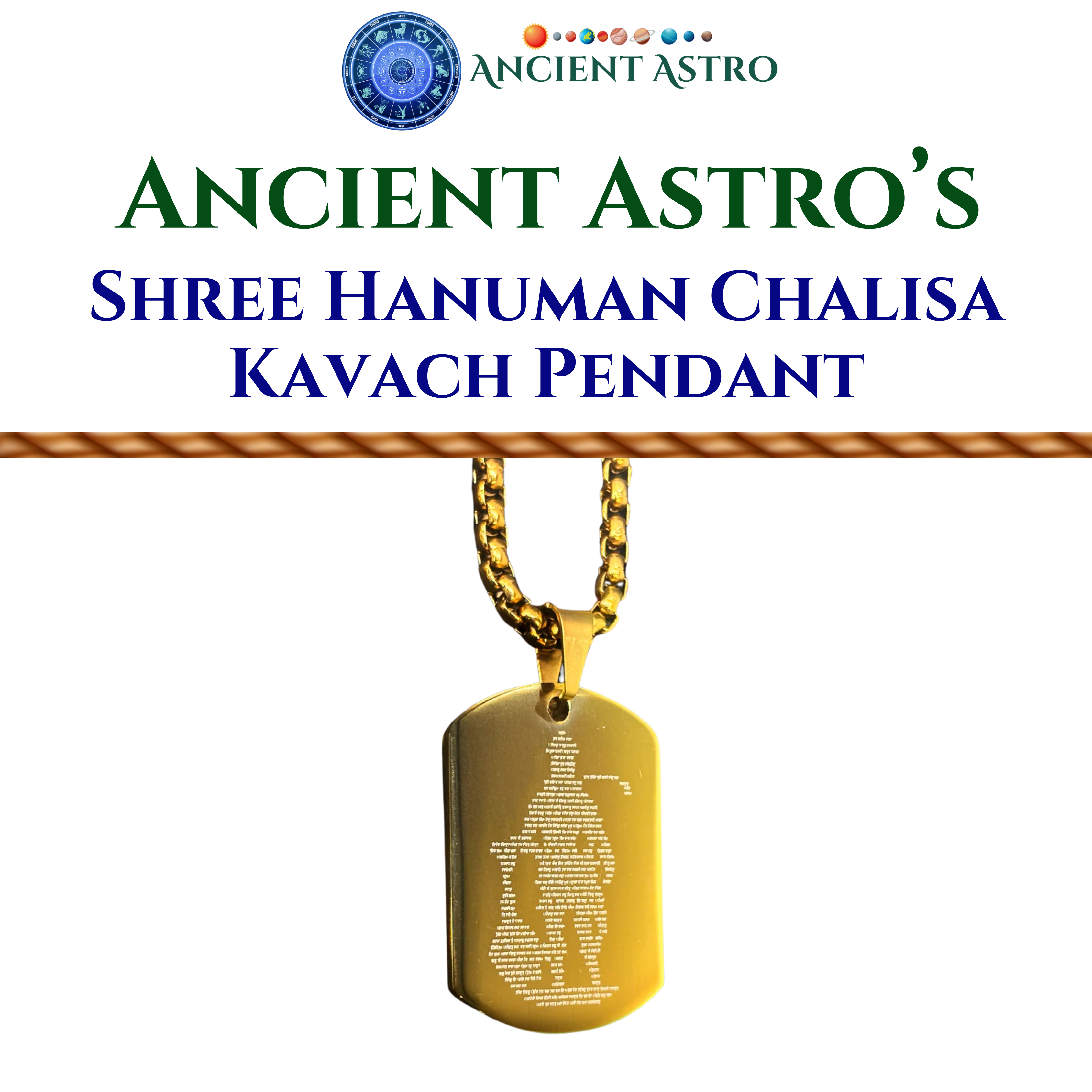 Shree Hanuman Chalisa Gold Plated Pendant