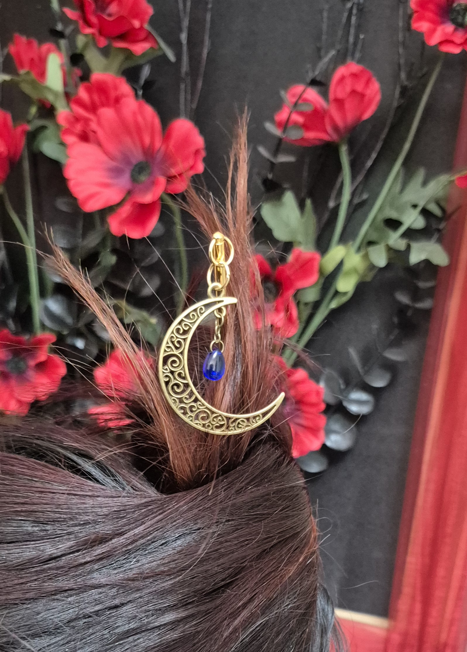 Pic à cheveux 'BLUE MOON'