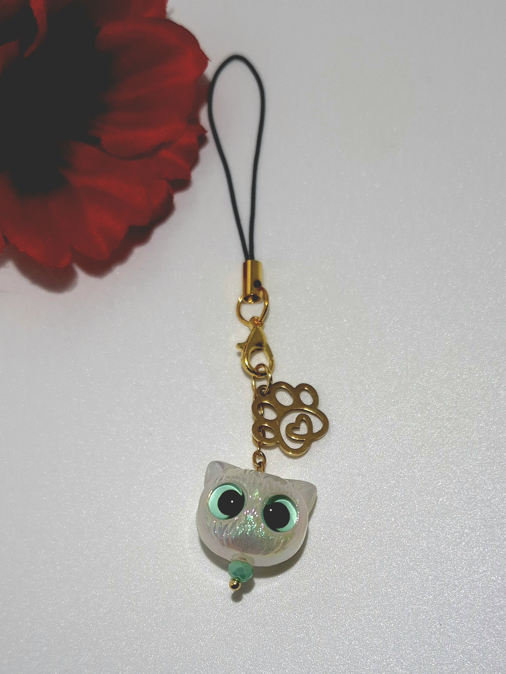 Bijou de téléphone 'GOLD CAT'