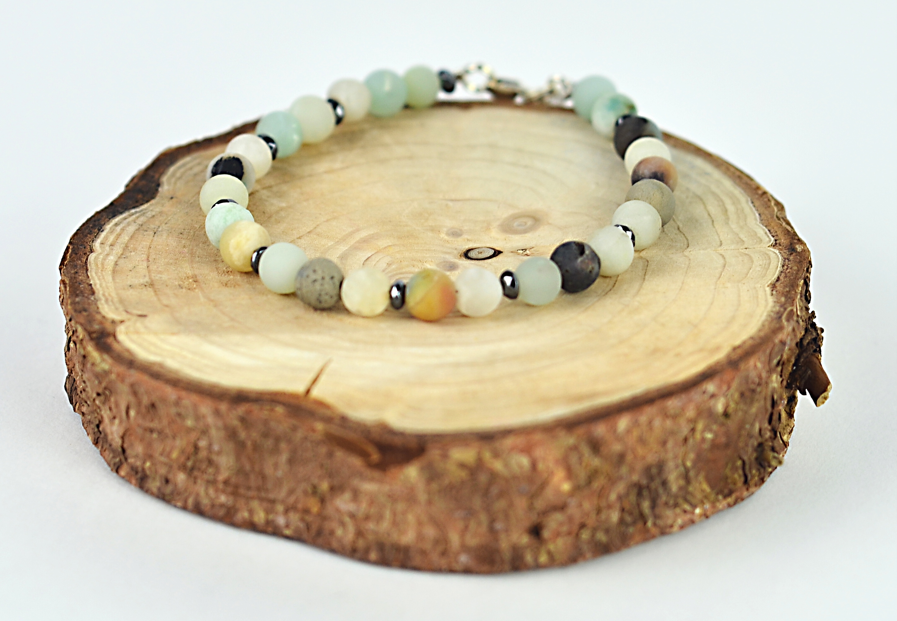 Biżuteria z kamieni naturalnych - bransoletka z amazonitem - nr kat. 345a