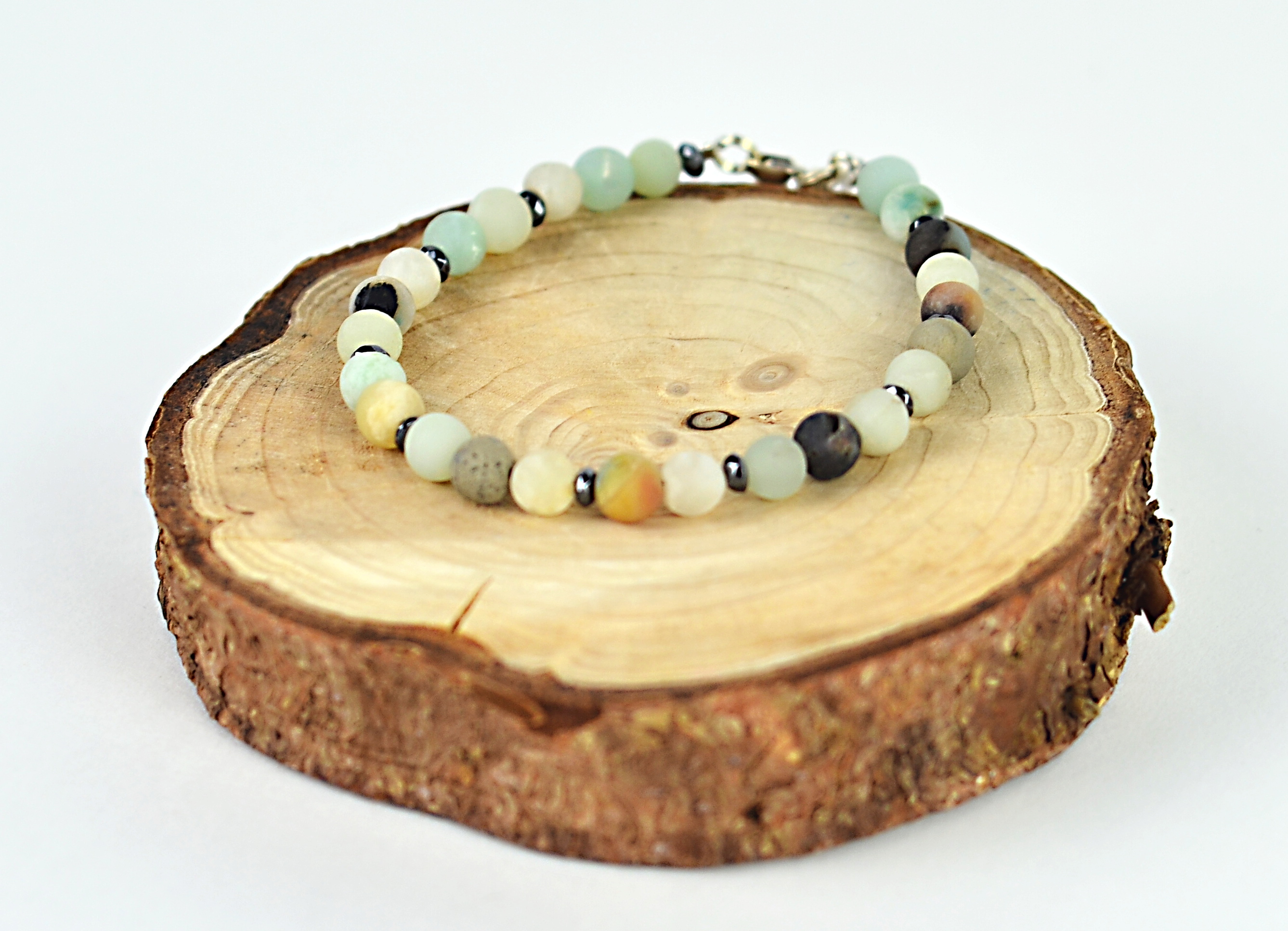 Biżuteria z kamieni naturalnych - bransoletka z amazonitem - nr kat. 345a