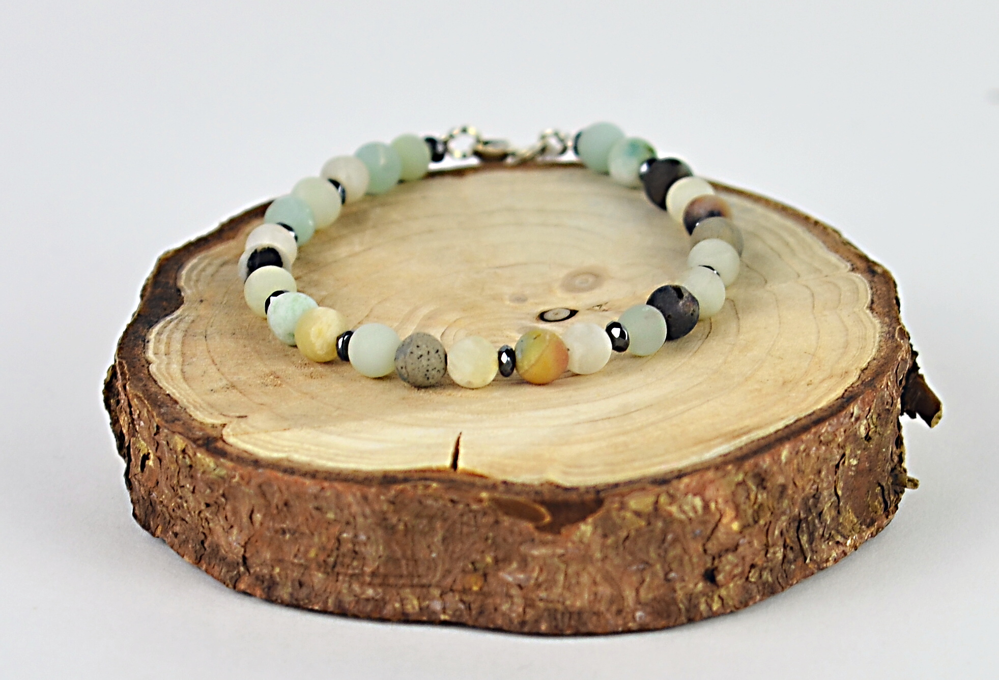 Biżuteria z kamieni naturalnych - bransoletka z amazonitem - nr kat. 345a