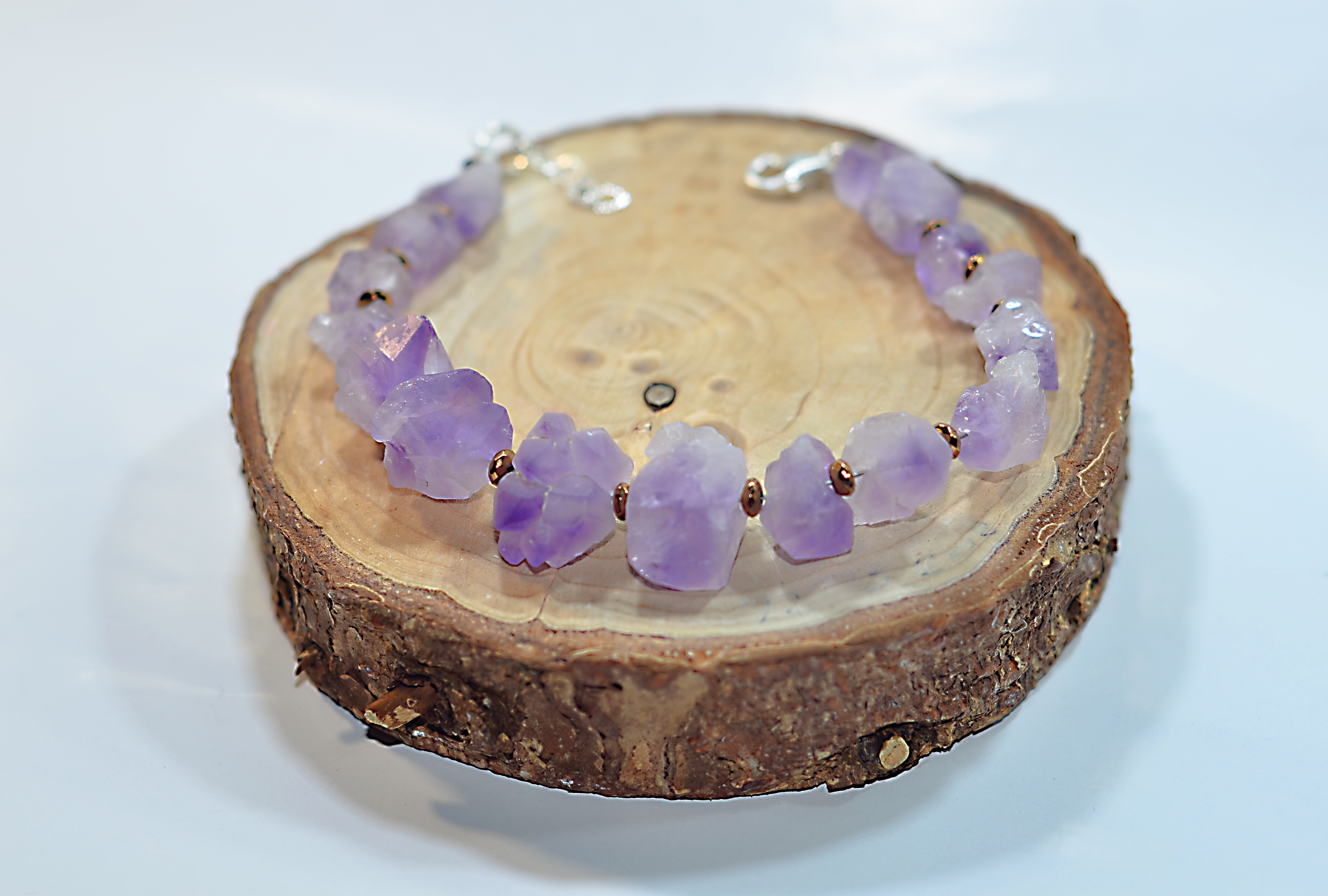 Biżuteria z kamieni naturalnych bransoletka z ametystem - nr kat. 344a