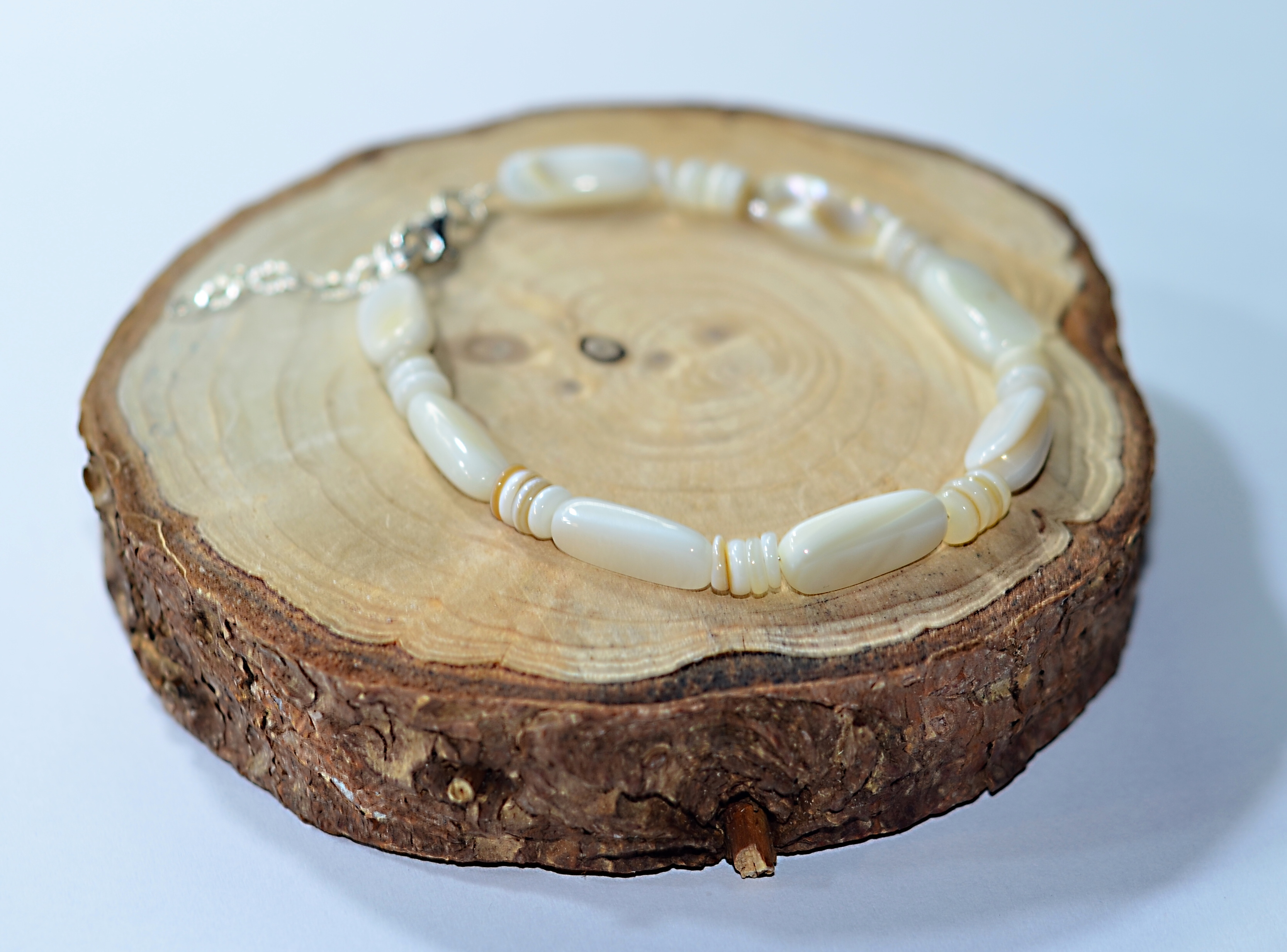 Biżuteria z kamieni naturalnych bransoletka masa perłowa - nr kat. 335a