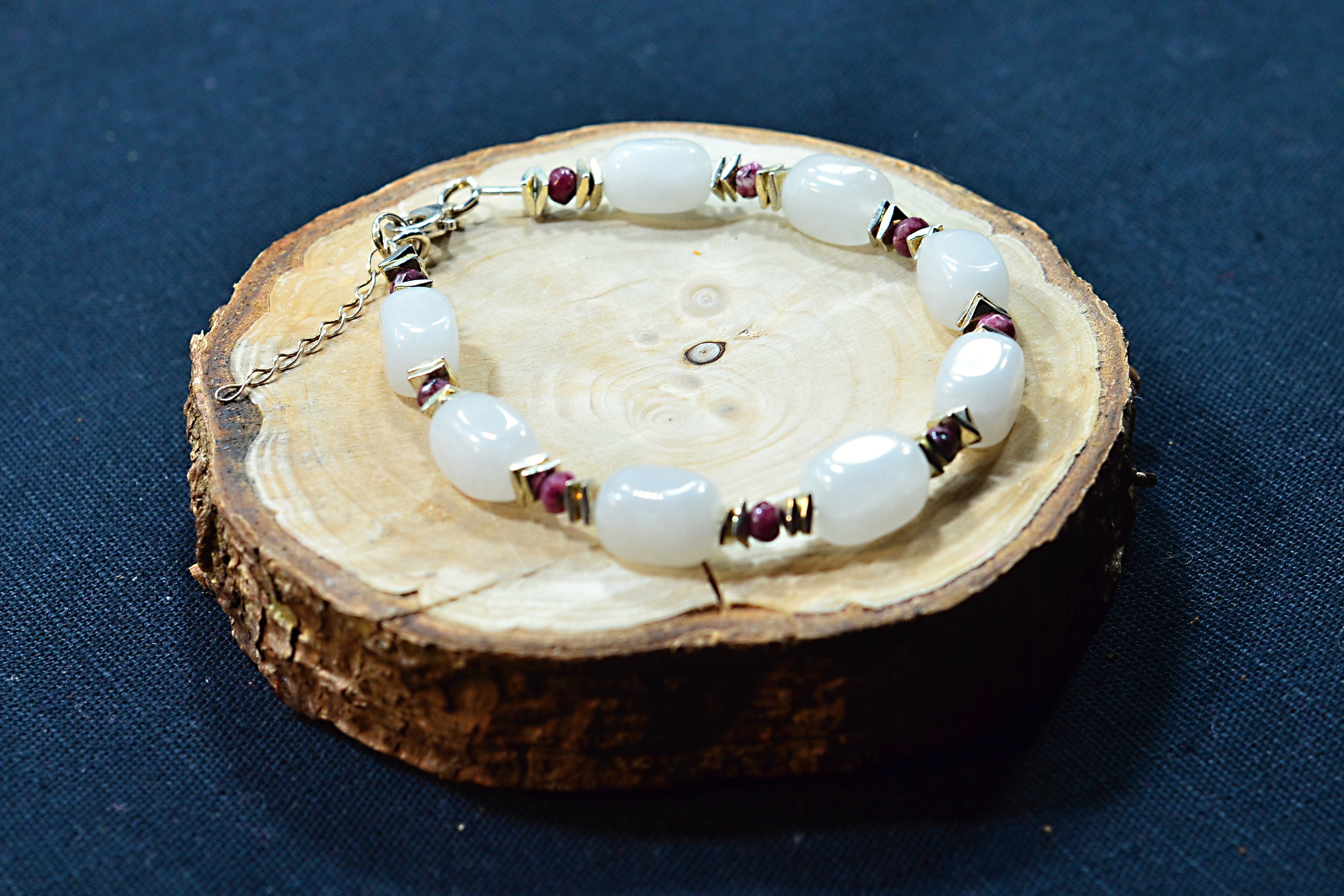 Biżuteria z kamienia naturalnego bransoletka z kryształem górskim - nr kat. 163a