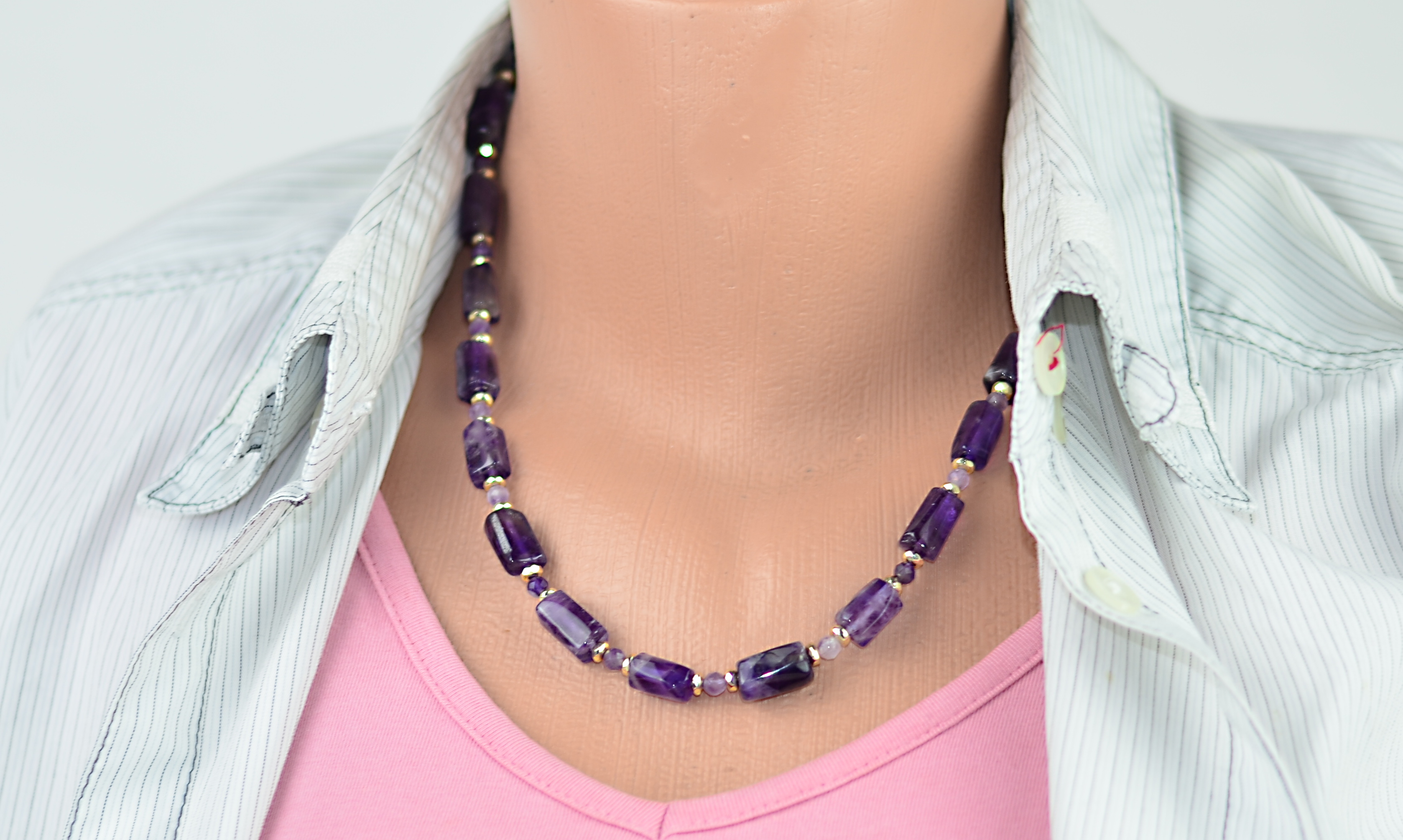 Biżuteria z kamieni naturalnych zestaw ametyst nr kat. 248/248a