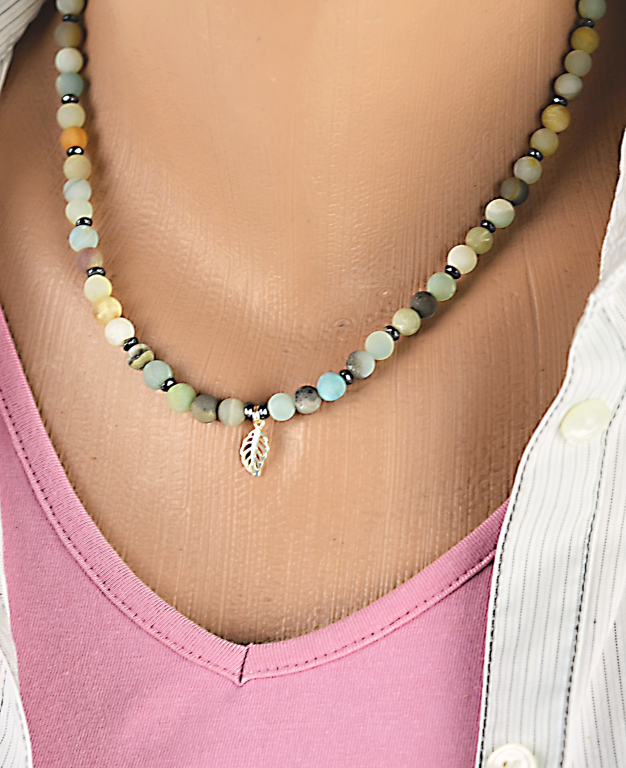 Biżuteria z kamieni naturalnych zestaw amazonit nr kat. 345/345a