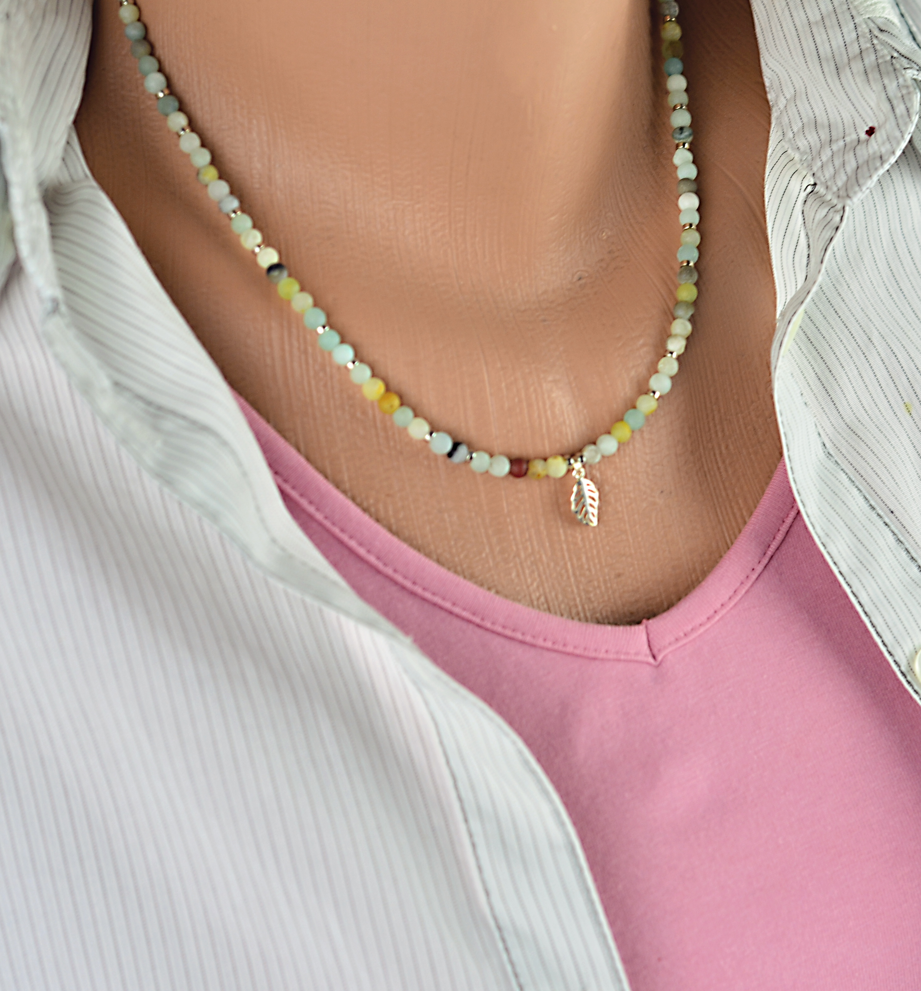 Biżuteria z kamieni naturalnych zestaw amazonit nr kat. 345/345a