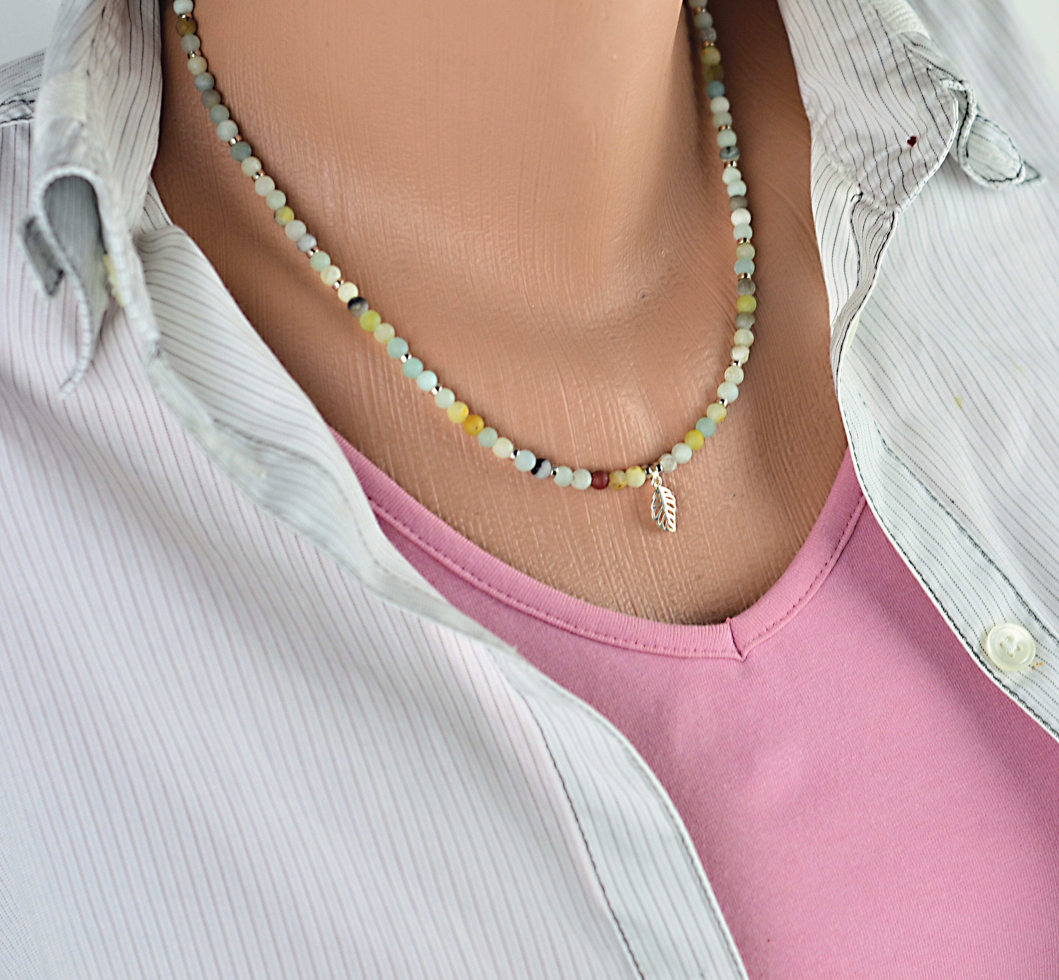 Biżuteria z kamieni naturalnych zestaw amazonit nr kat. 345/345a