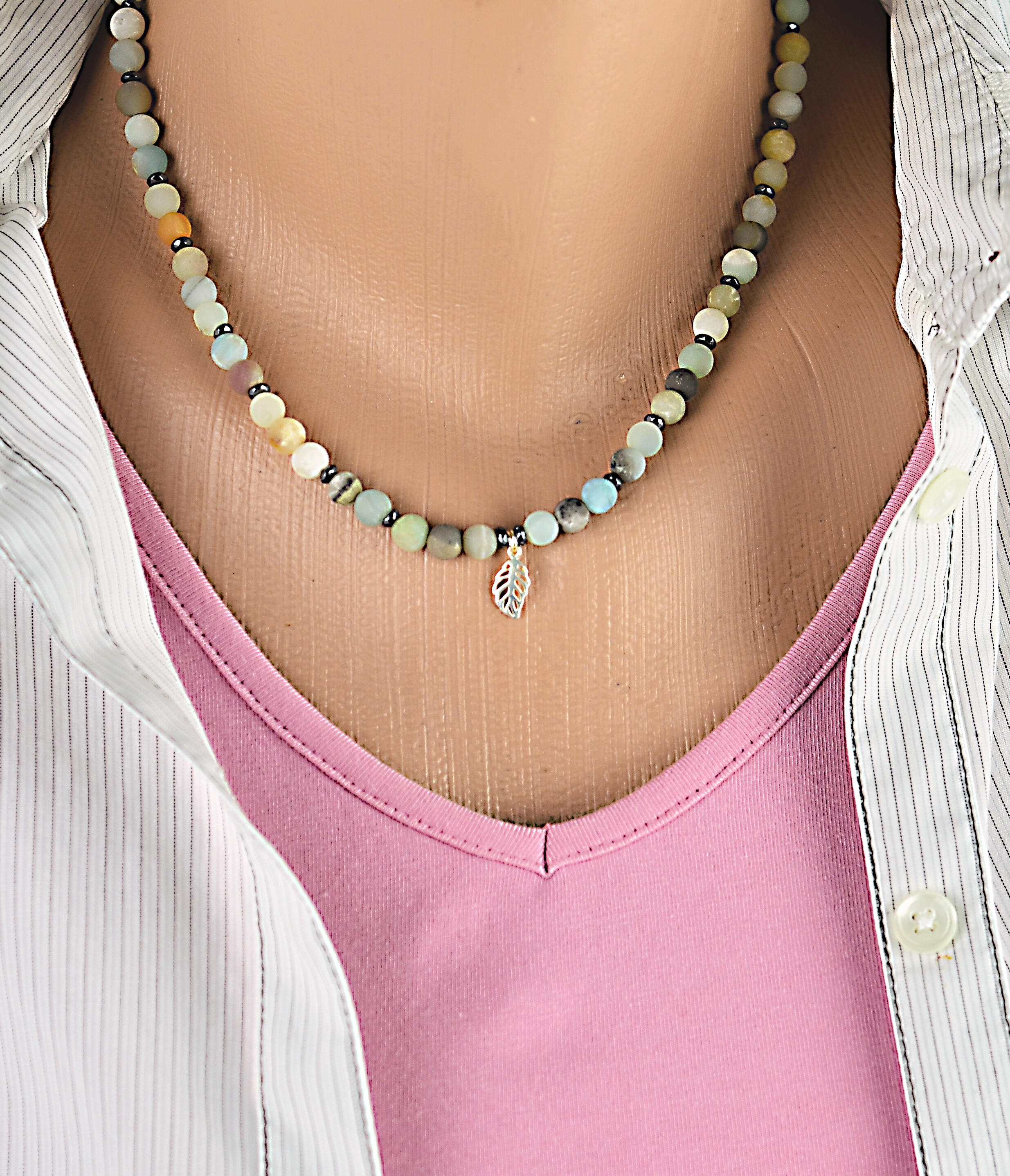 Biżuteria z kamieni naturalnych zestaw amazonit nr kat. 345/345a