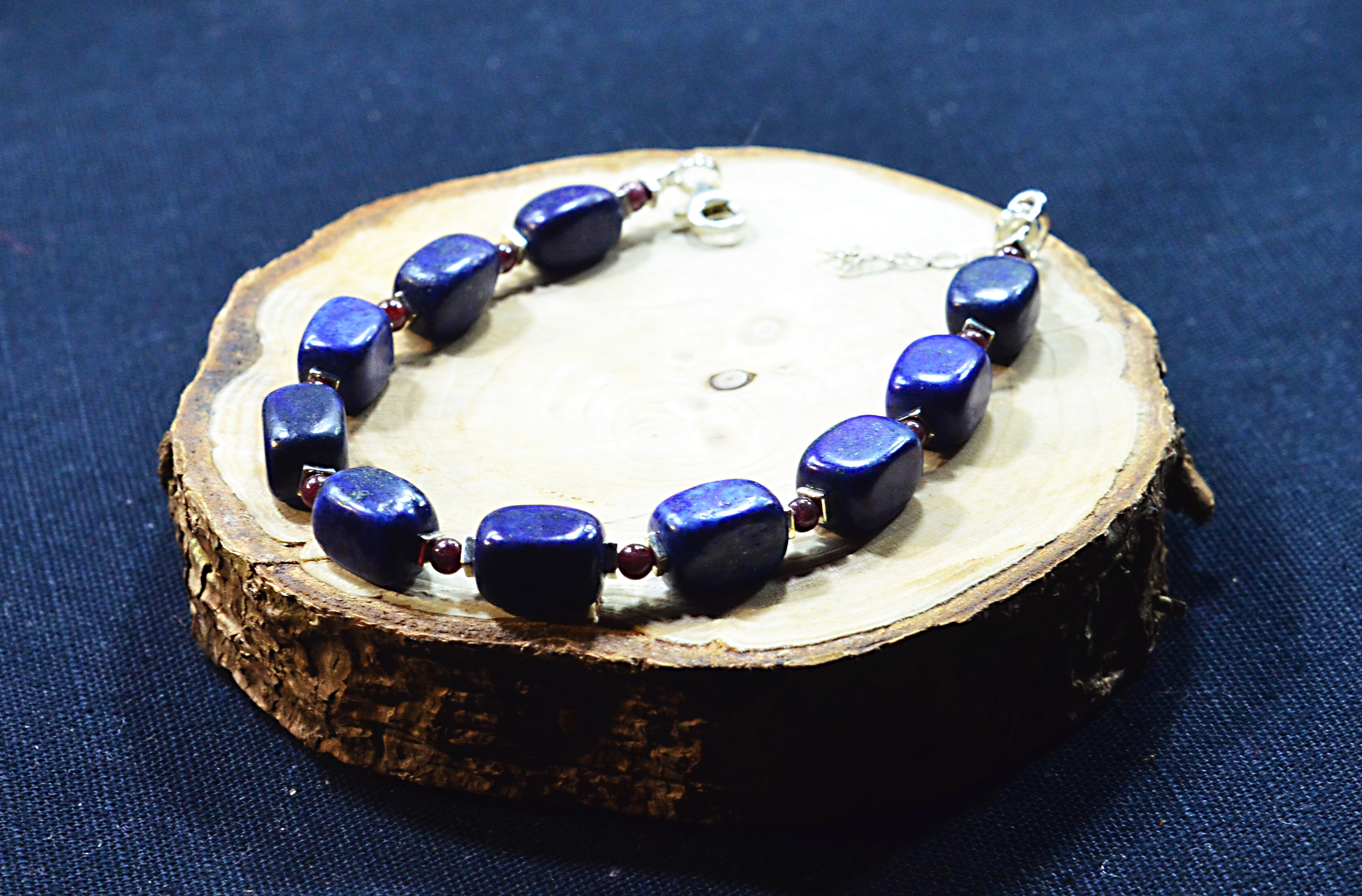 Bizuteria z kamieni naturalnych bransoletka z lapis lazuli - nr kat. 176a