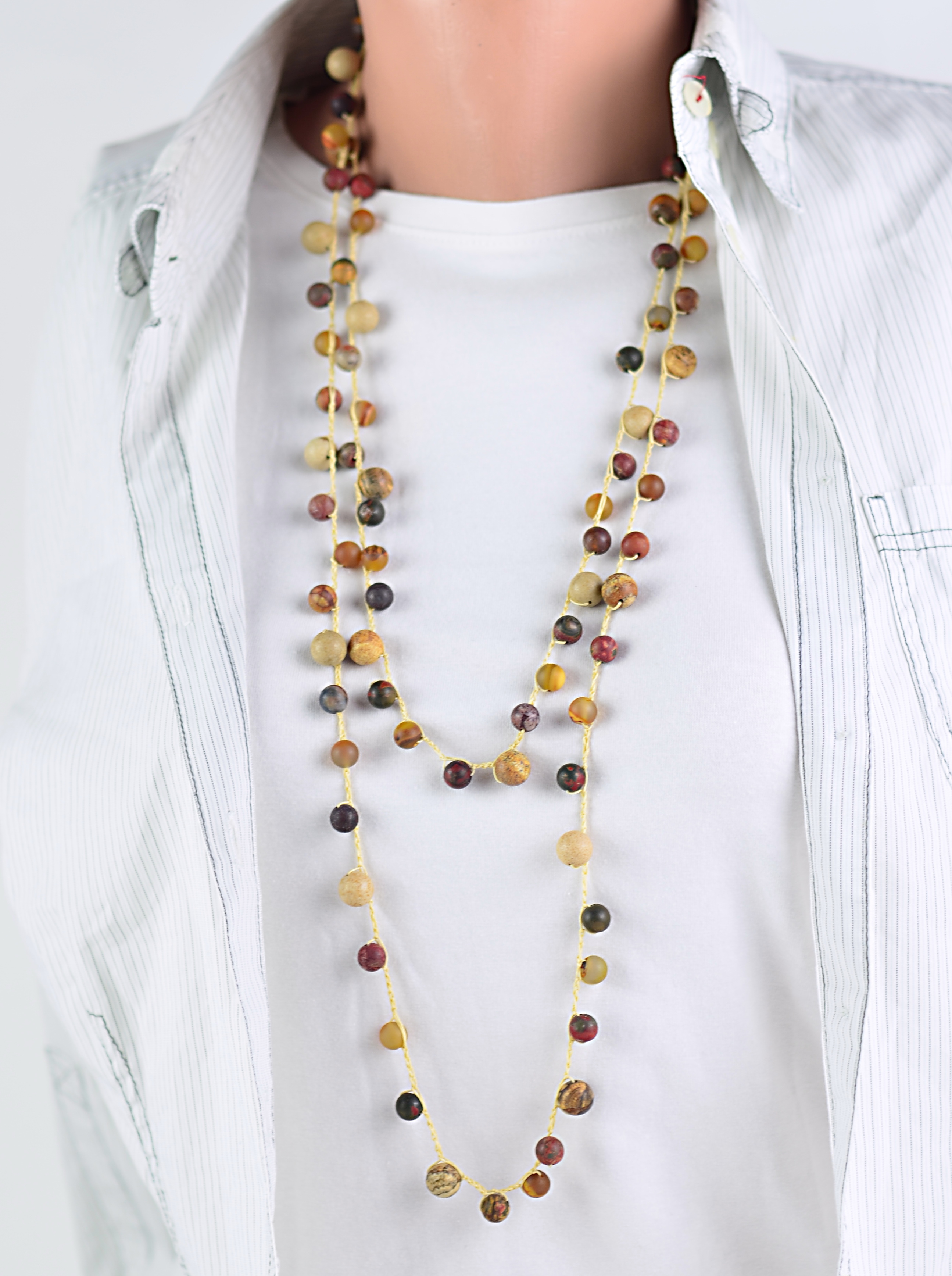 Bizuteria z kamieni naturalnych naszyjnik z agatem - nr kat. 272