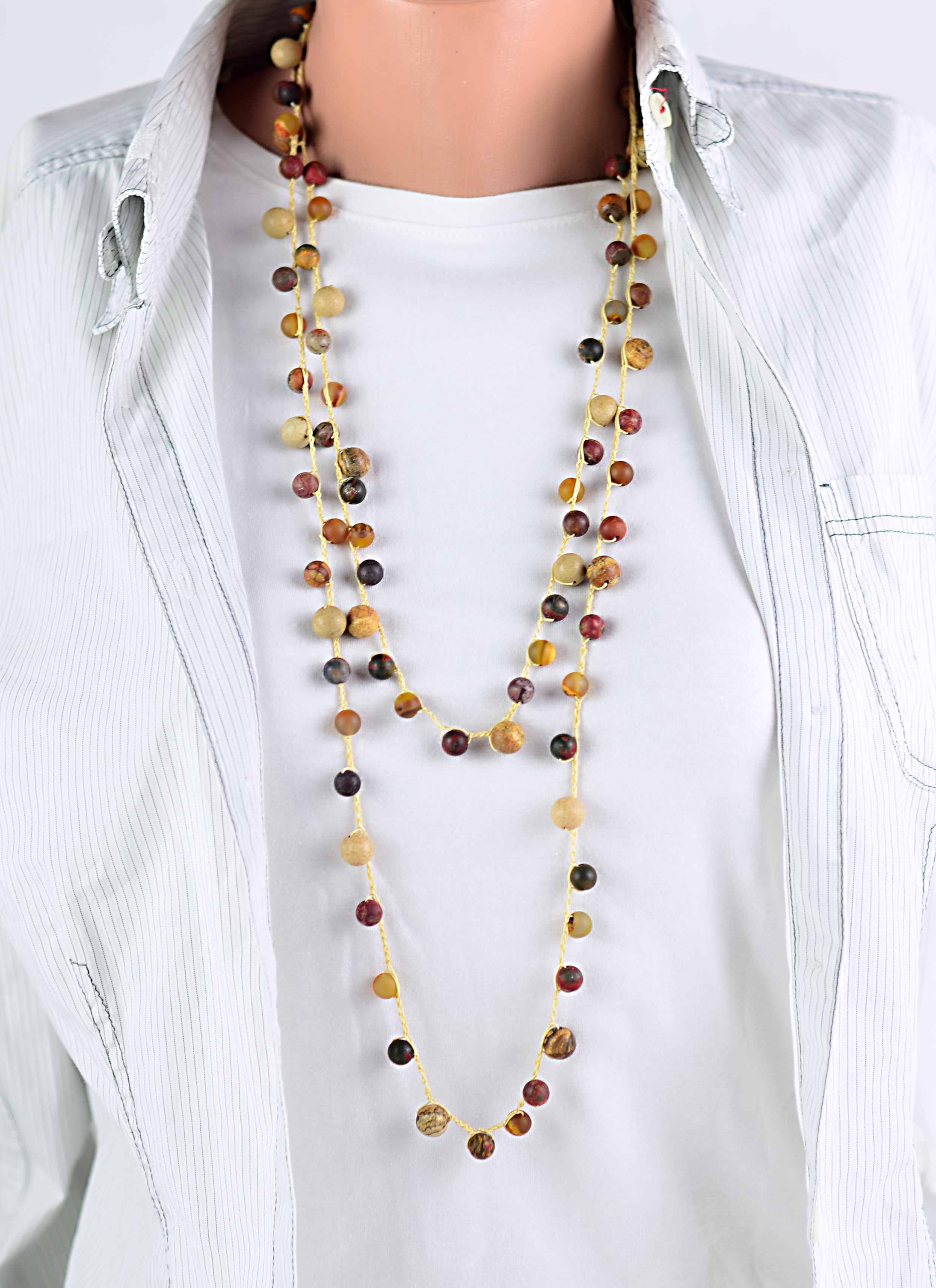 Bizuteria z kamieni naturalnych naszyjnik z agatem - nr kat. 272