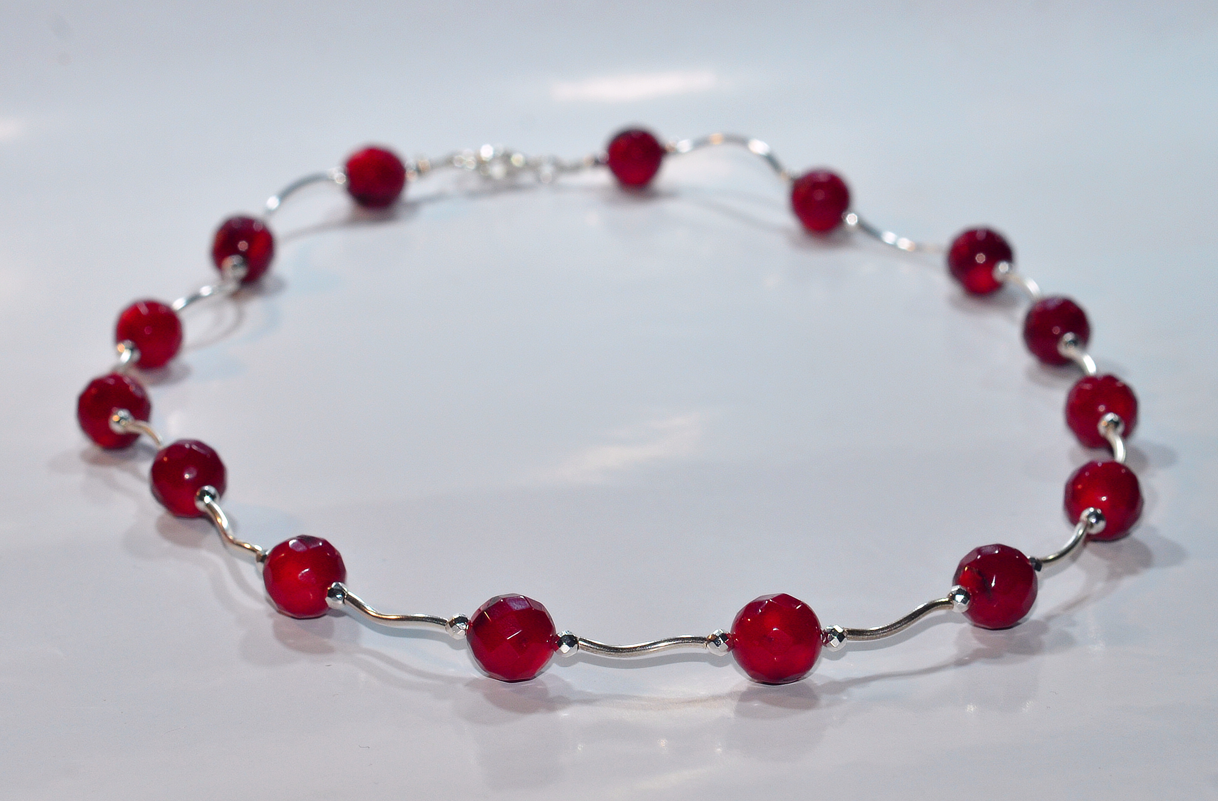 Bizuteria z kamieni naturalnych naszyjnik z koralem - nr kat. 129