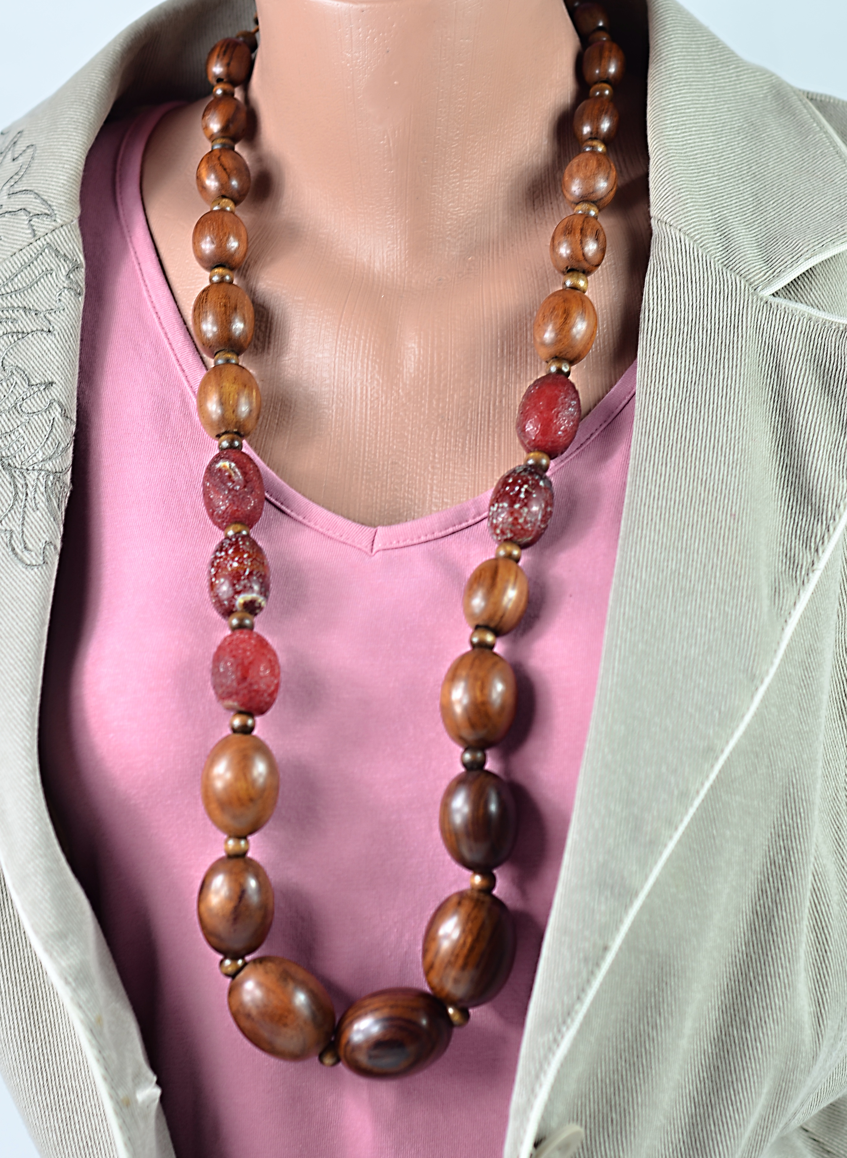 Biżuteria z kamieni naturalnych naszyjnik makrama - nr kat. M3