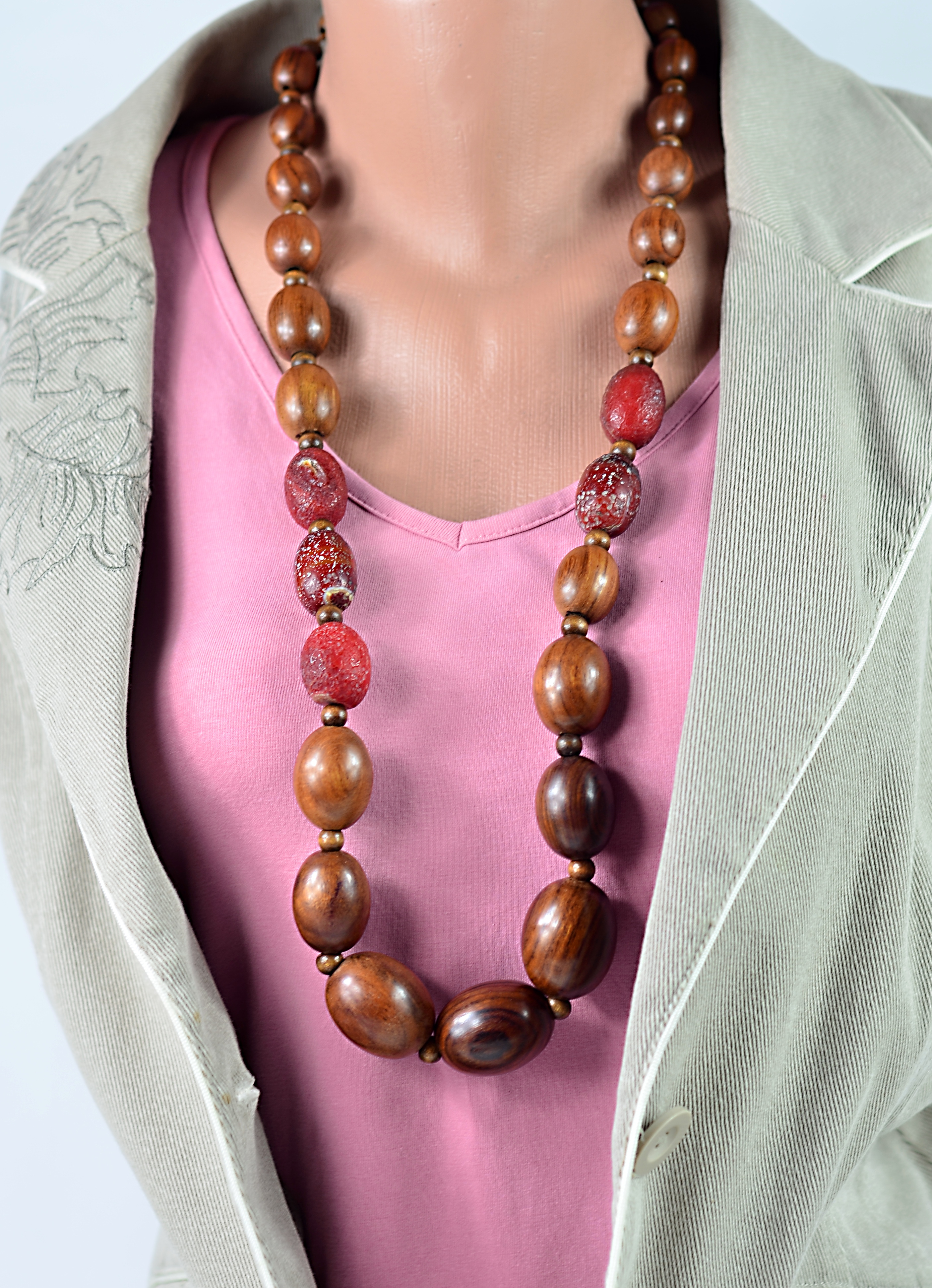 Biżuteria z kamieni naturalnych naszyjnik makrama - nr kat. M3