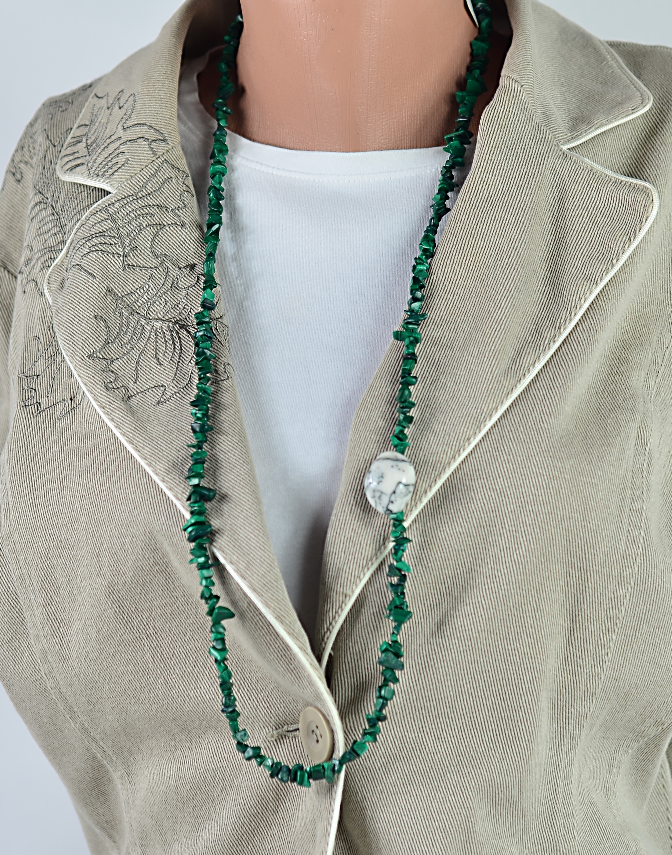 Biżuteria z kamieni naturalnych naszyjnik z malachitem - nr kat. 267