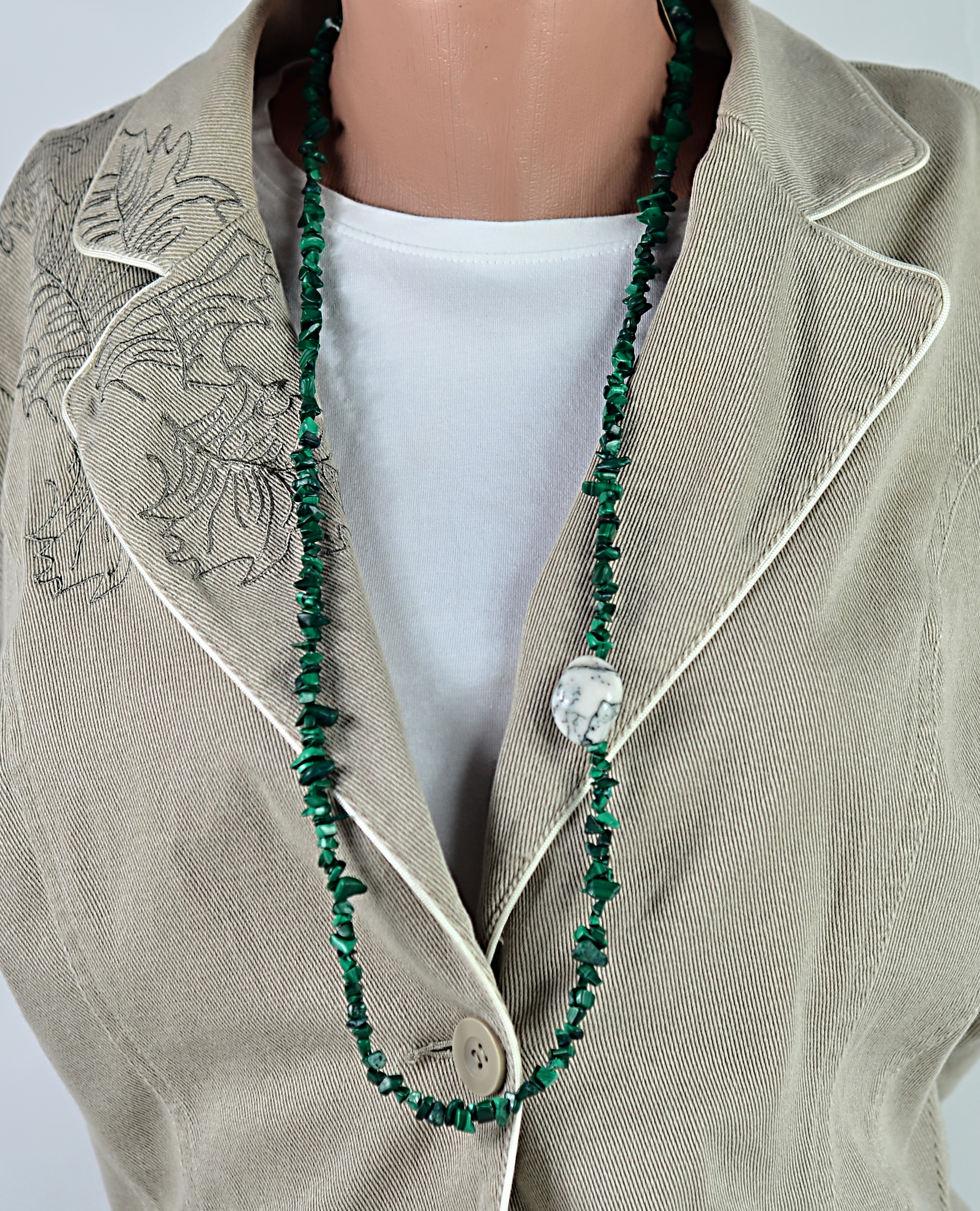 Biżuteria z kamieni naturalnych naszyjnik z malachitem - nr kat. 267