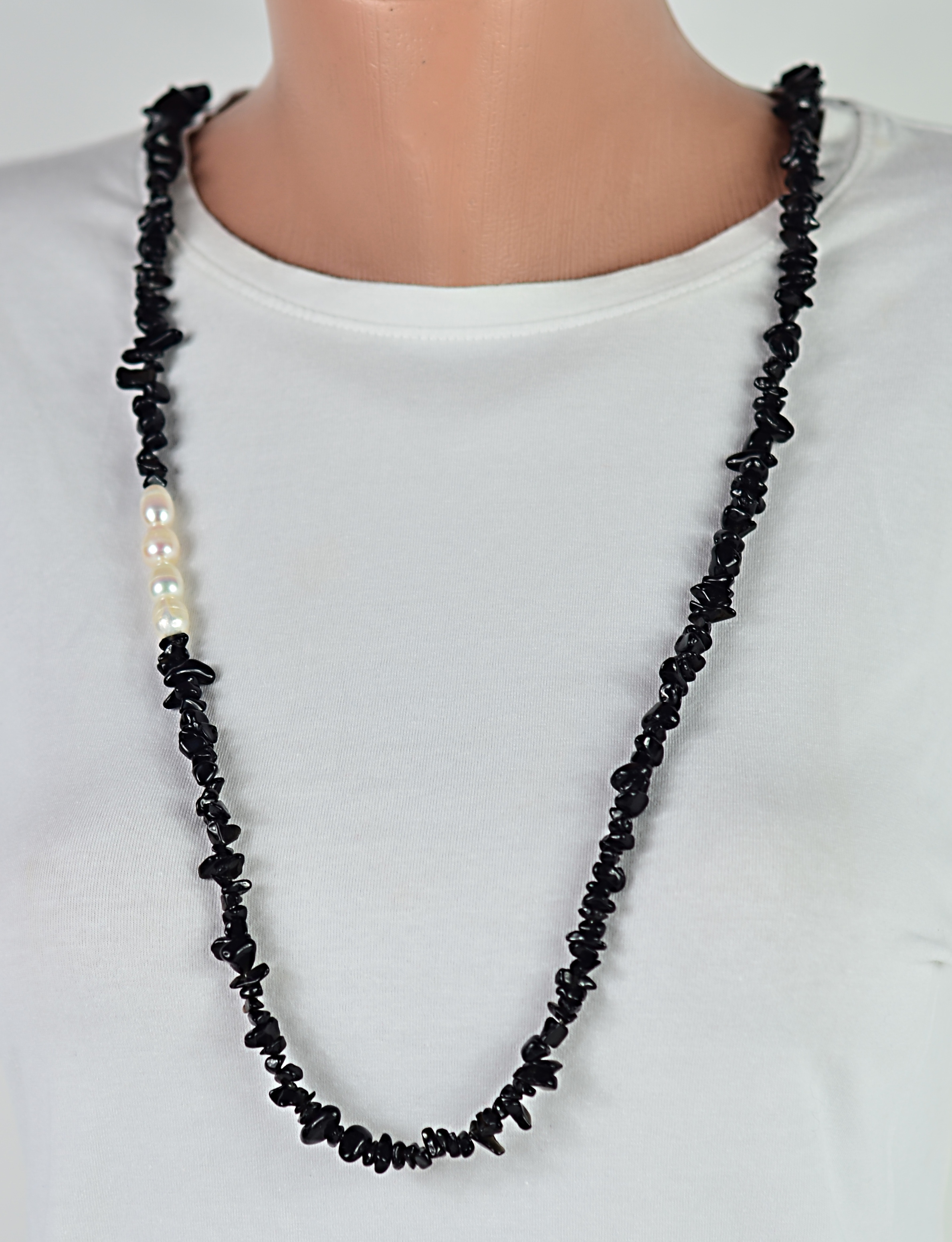 Biżuteria z kamieni maturalnych naszyjnik z agatem - nr kat. 270