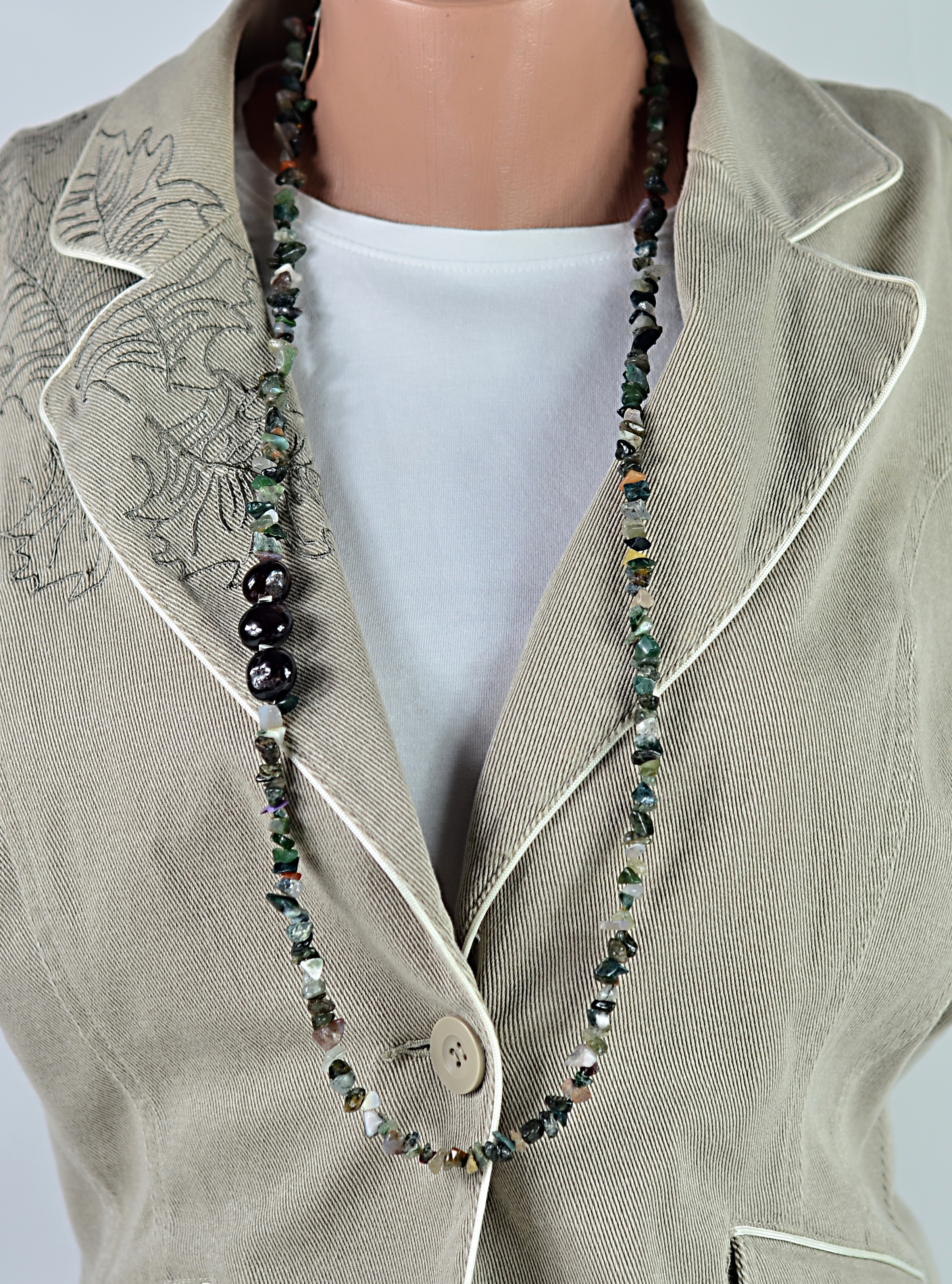 Biżuteria z kamieni naturalnych naszyjnik z agatem - nr kat. 266