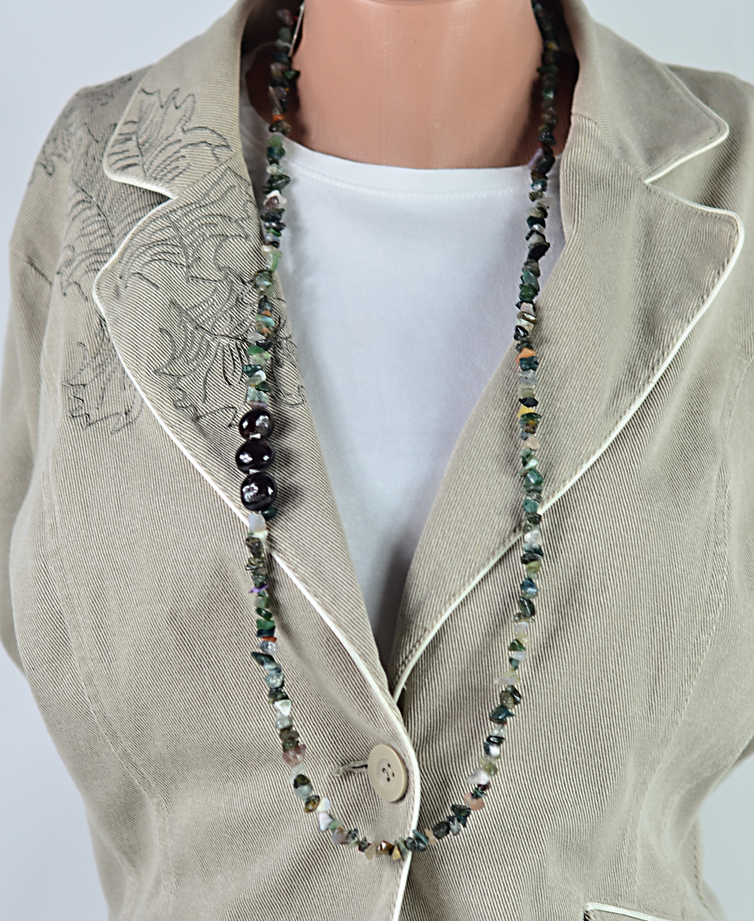 Biżuteria z kamieni naturalnych naszyjnik z agatem - nr kat. 266