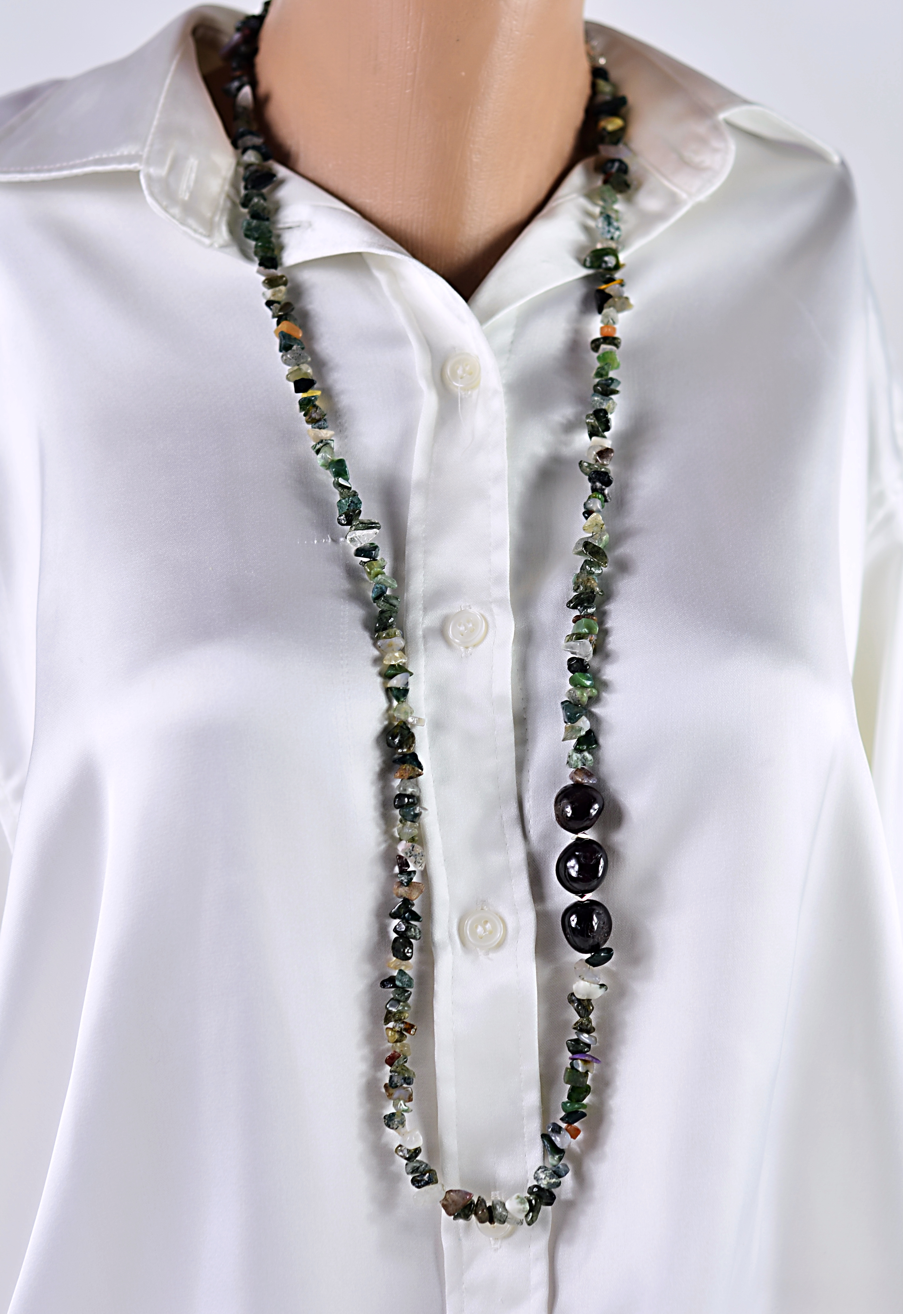 Biżuteria z kamieni naturalnych naszyjnik z agatem - nr kat. 266