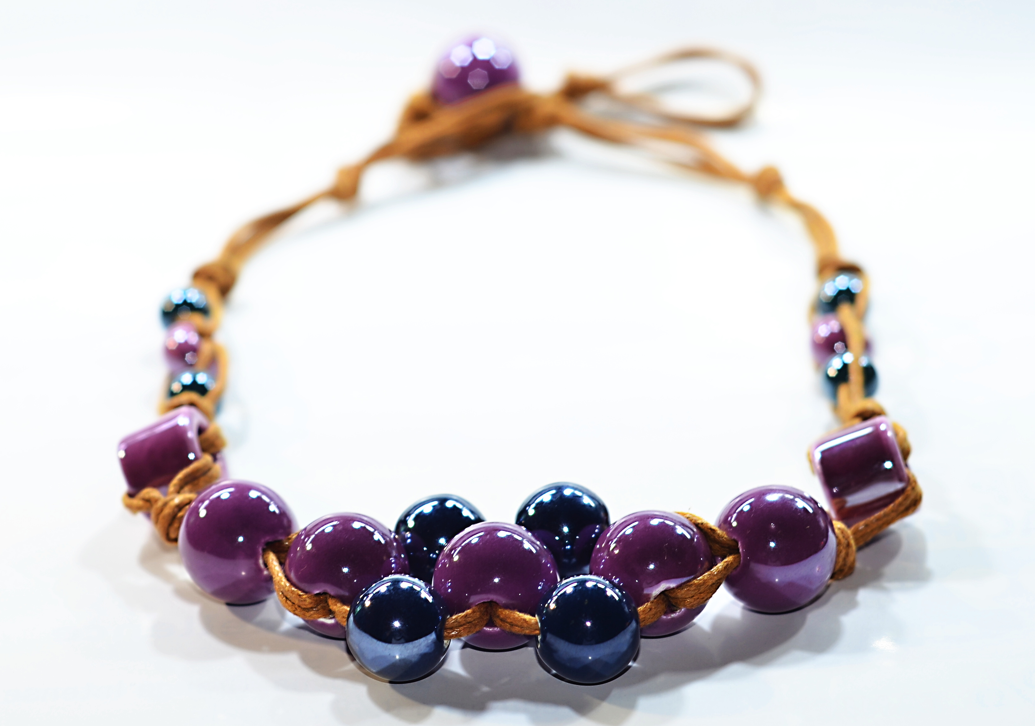 Biżuteria z koralikami ceramicznymi - naszyjnik - nr kat. C1